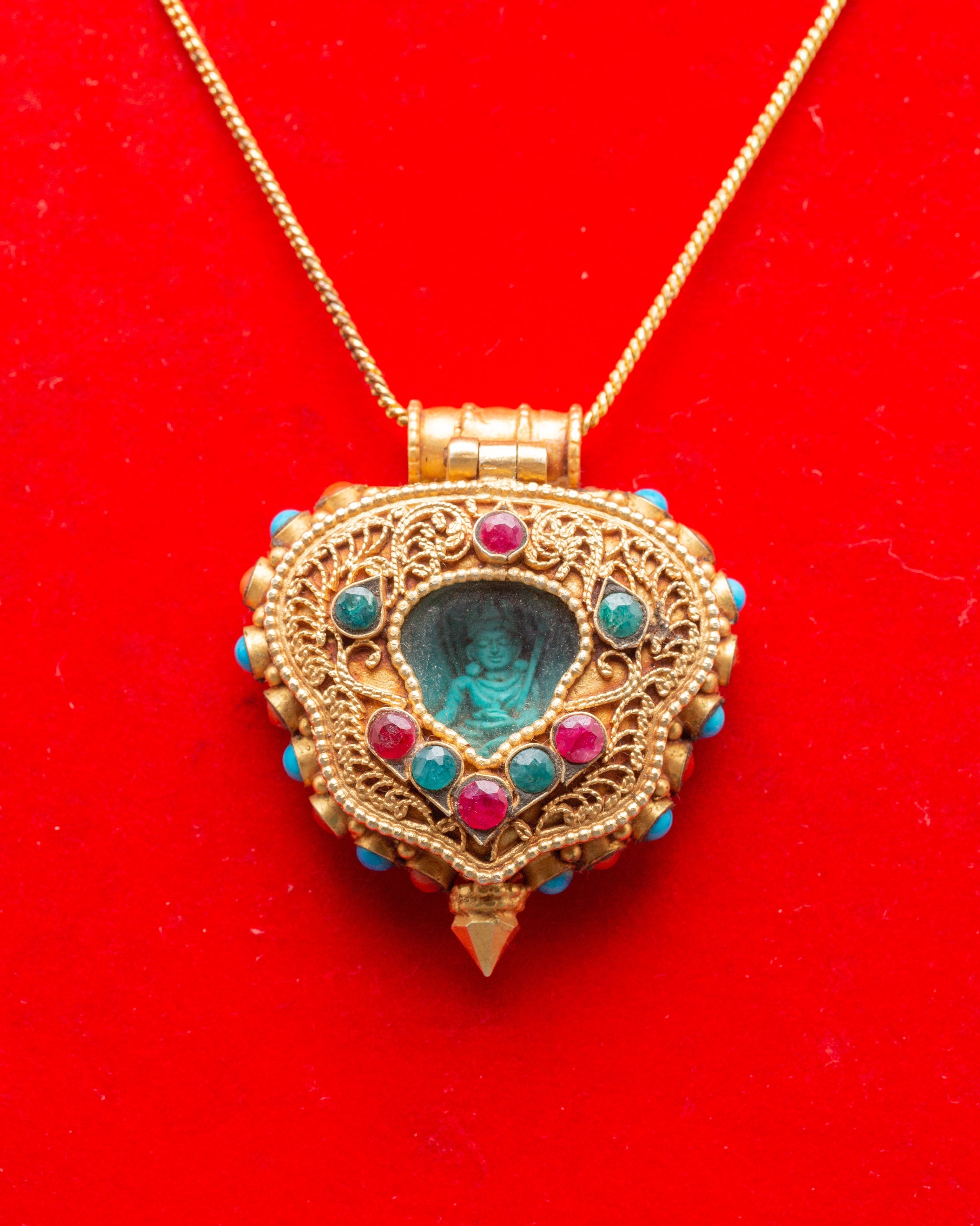Handmade Padmasambhava Ghau Box Locket | Symbol of Purity and Spiritual