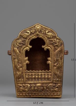 Handcrafted Ghau Box with Sacred Buddhist Symbols | Prayer Box for Rituals