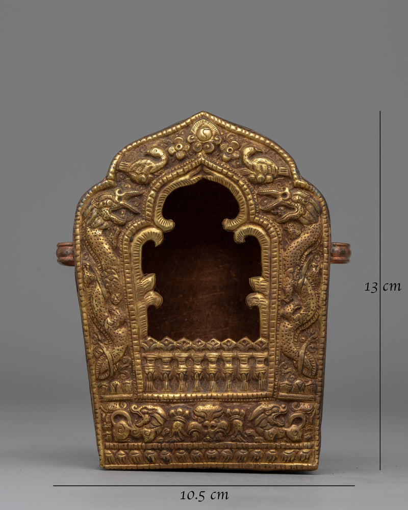 Handcrafted Ghau Box with Sacred Buddhist Symbols | Prayer Box for Rituals