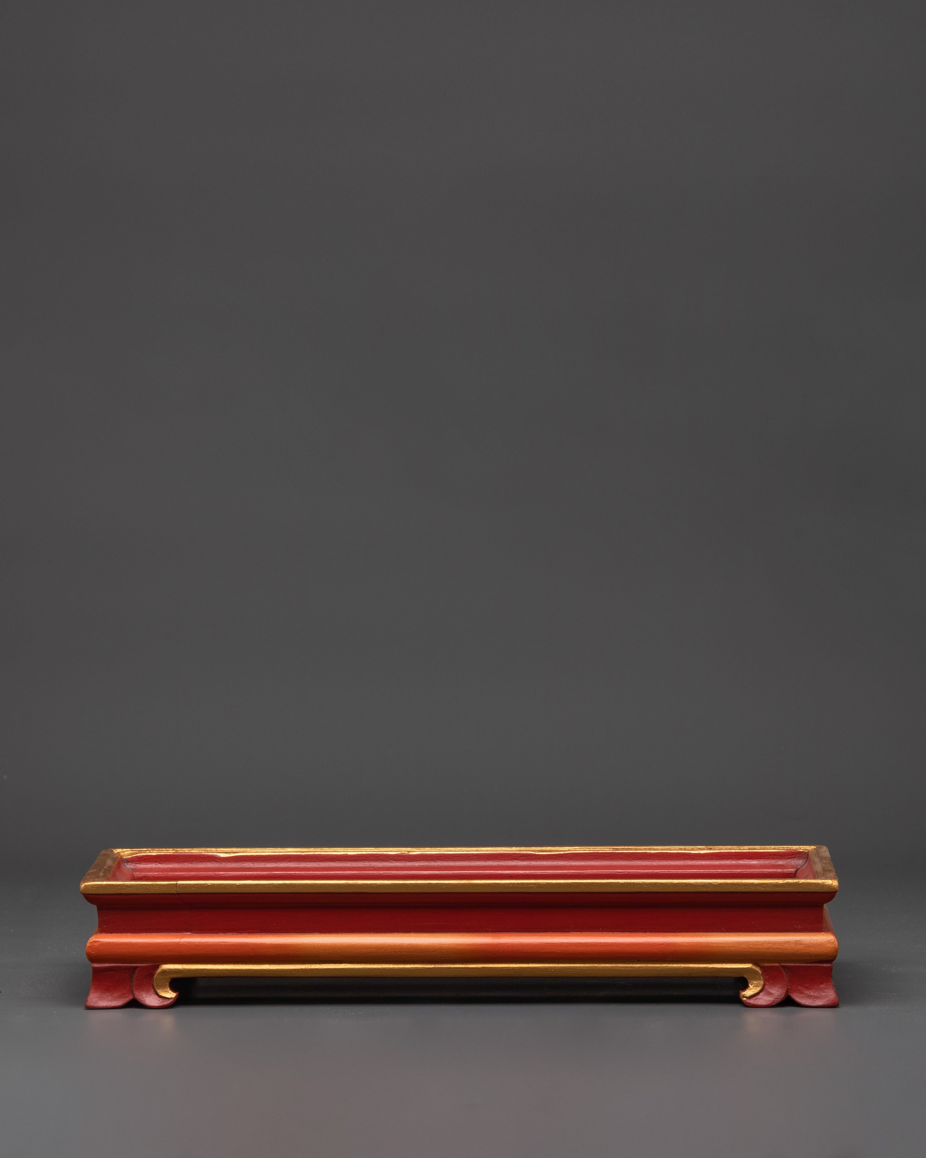 Handcrafted Tibetan Wooden Tray | Spiritual Art for Your Altar and Home