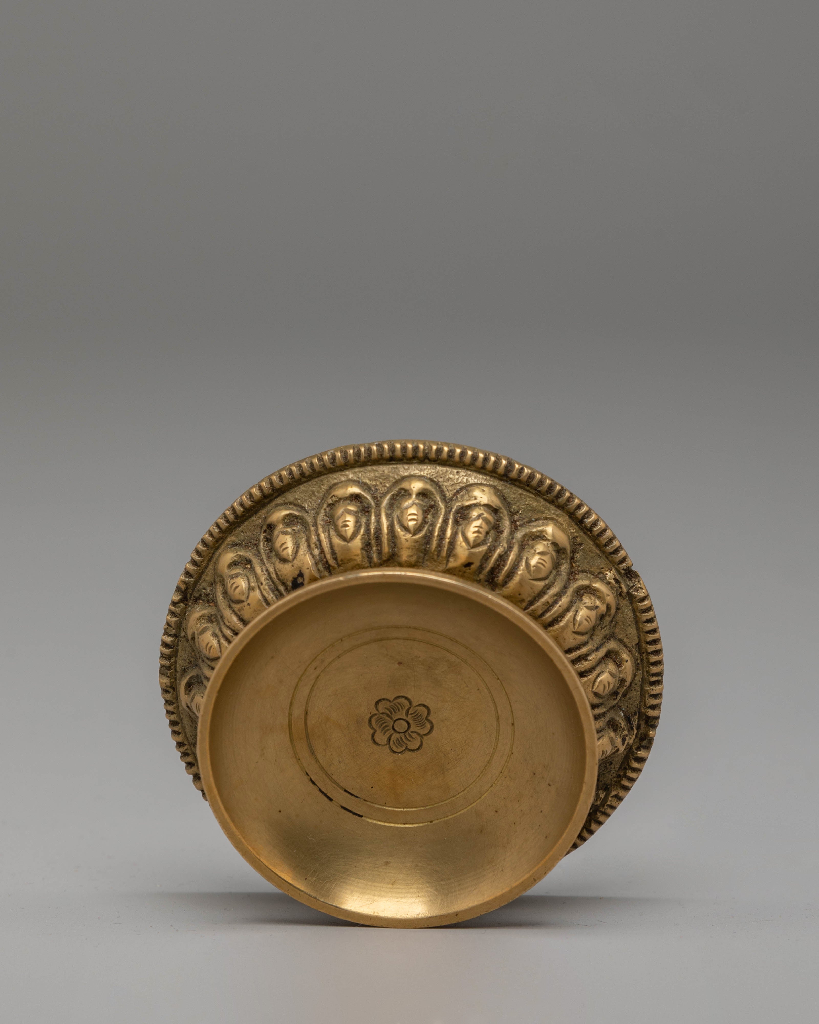 Handcrafted Oil Lamp for Altar Decor | Brass Lamp for Buddhist Rituals