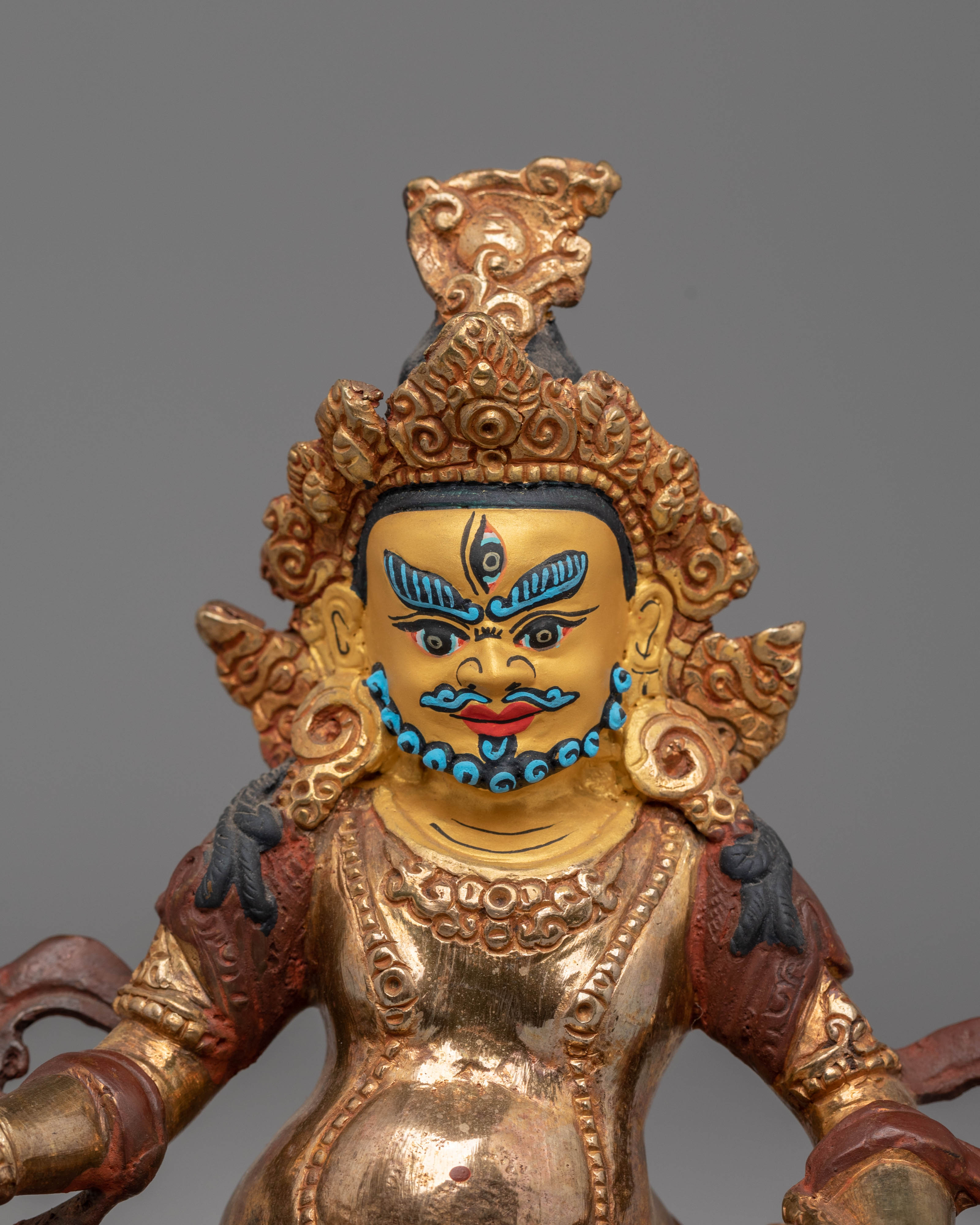 Handcrafted Copper Dzambhala Figurine | Embodiment of Wealth