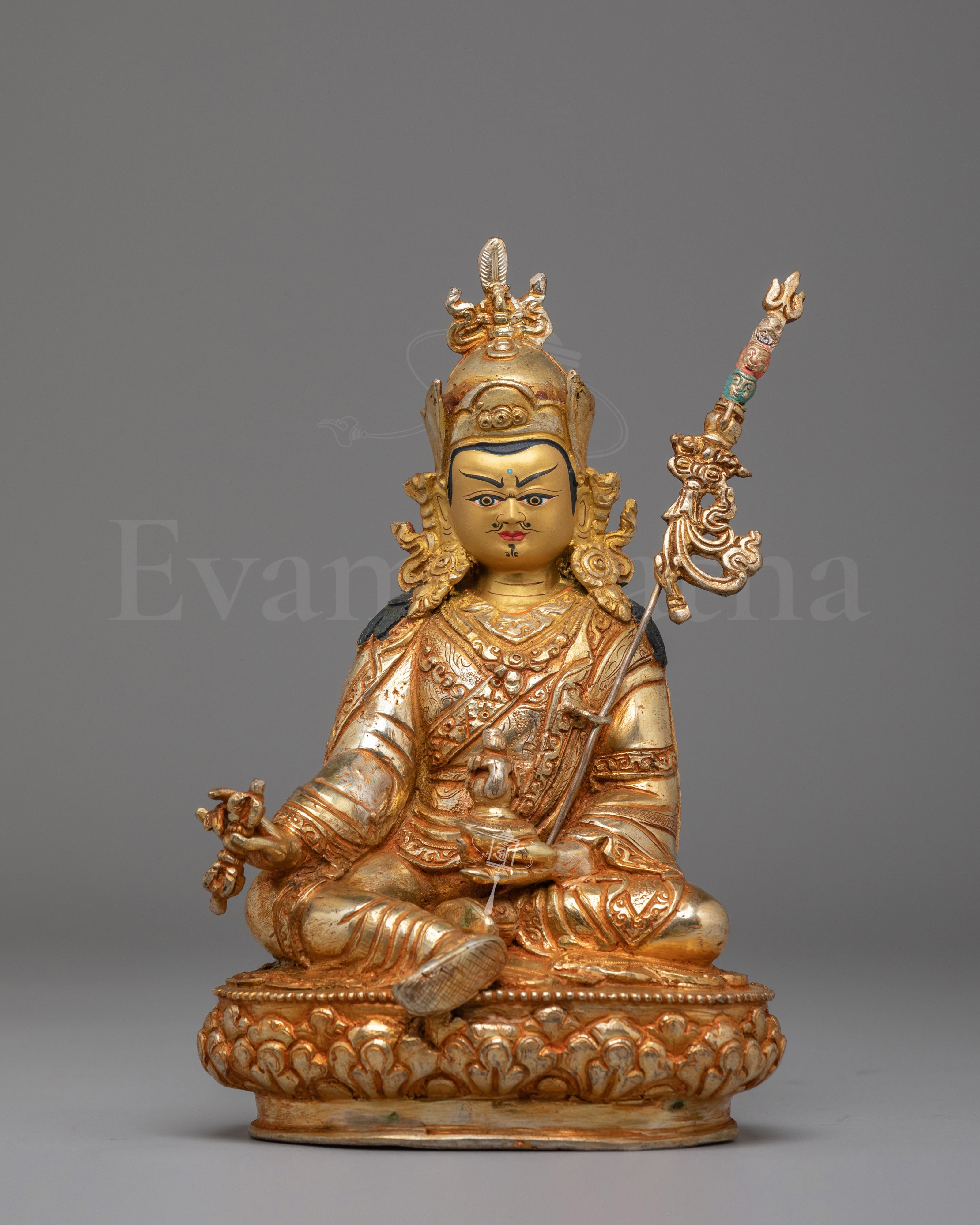 Traditional Buddhist Guru Rinpoche Sculpture 