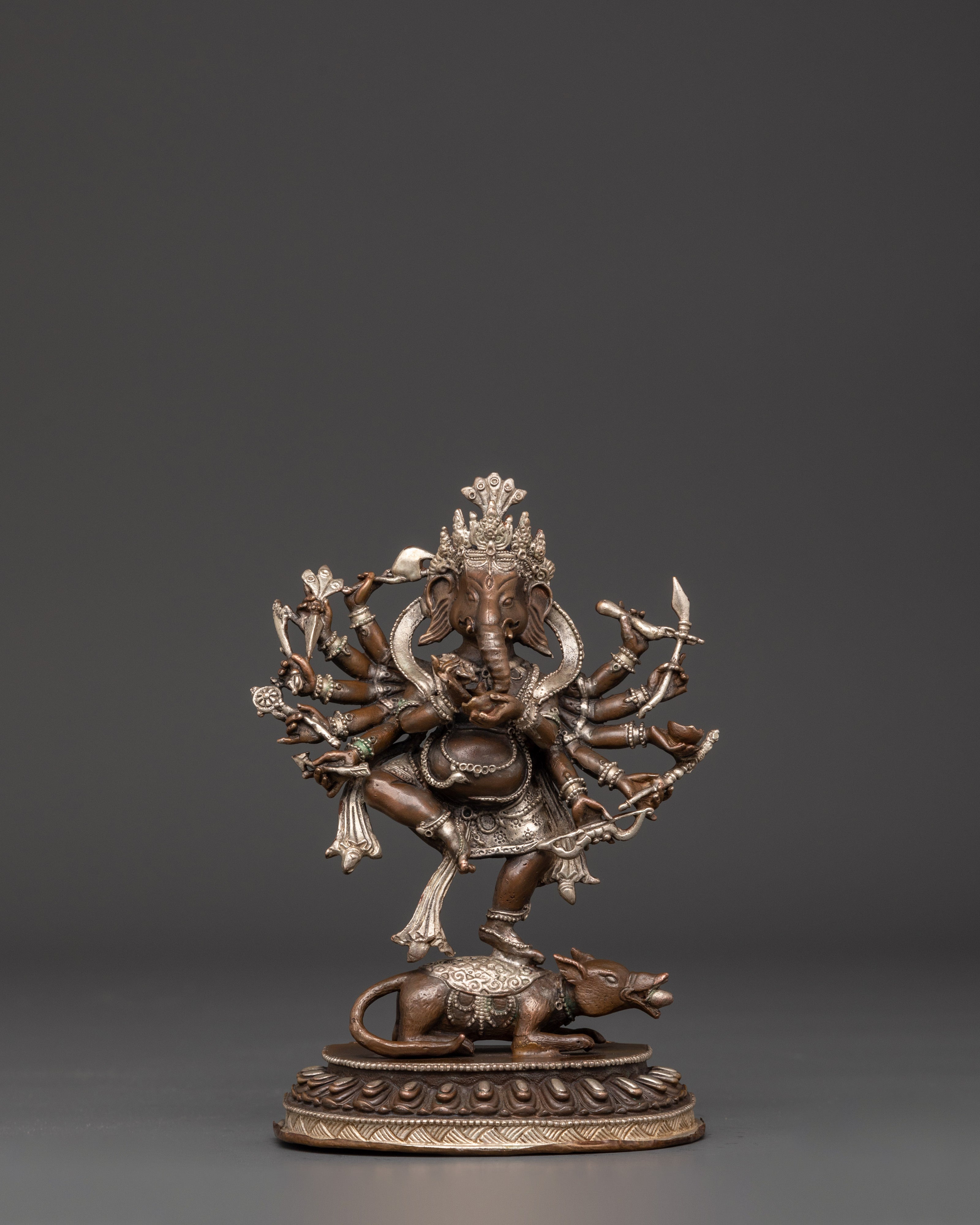 Hindu Elephant God Ganesha Idol | Oxidized Copper Silver Plated Statue