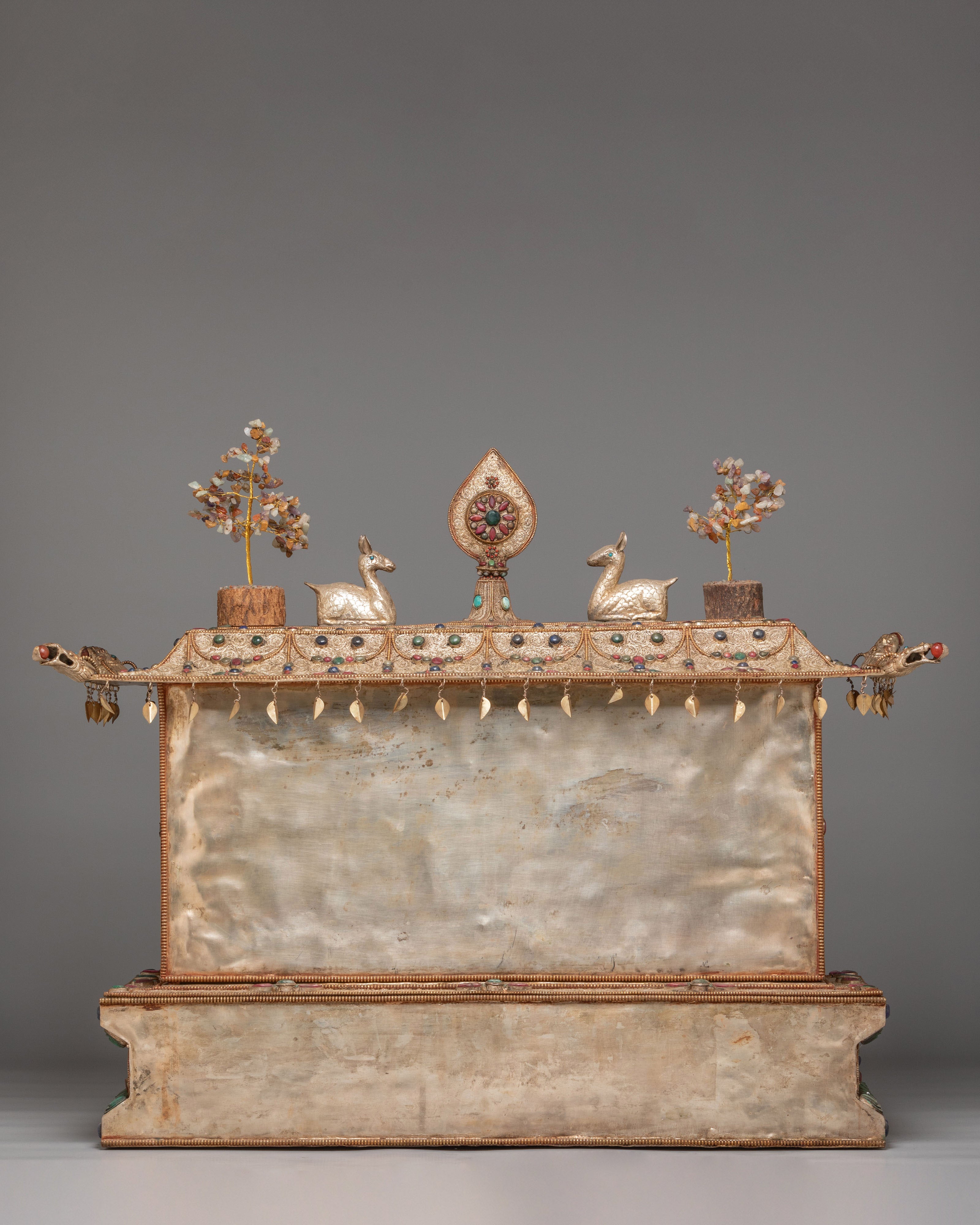 Handcrafted Altar Box | Copper Body, Gemstones, Silver Plating