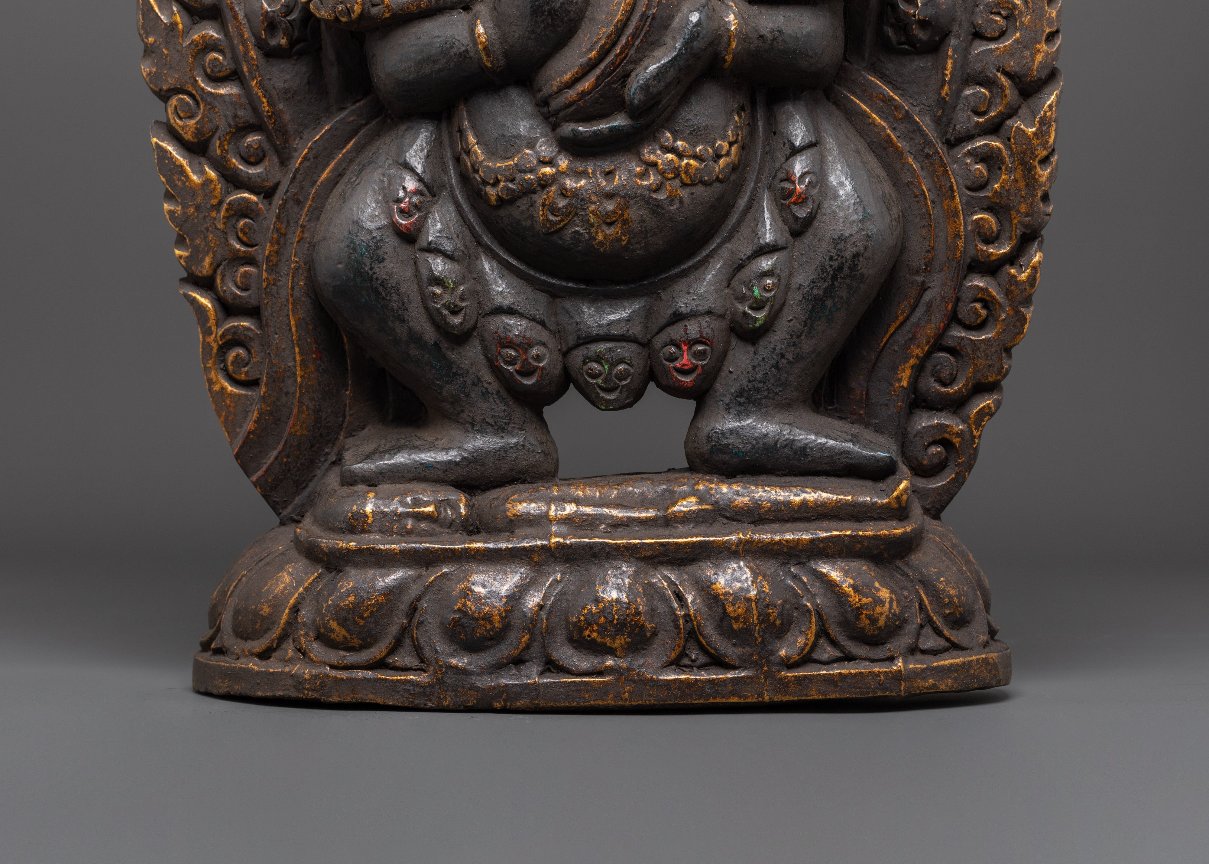 Handcrafted Shakya Mahakala Sculpture | Tibetan Protector Deity