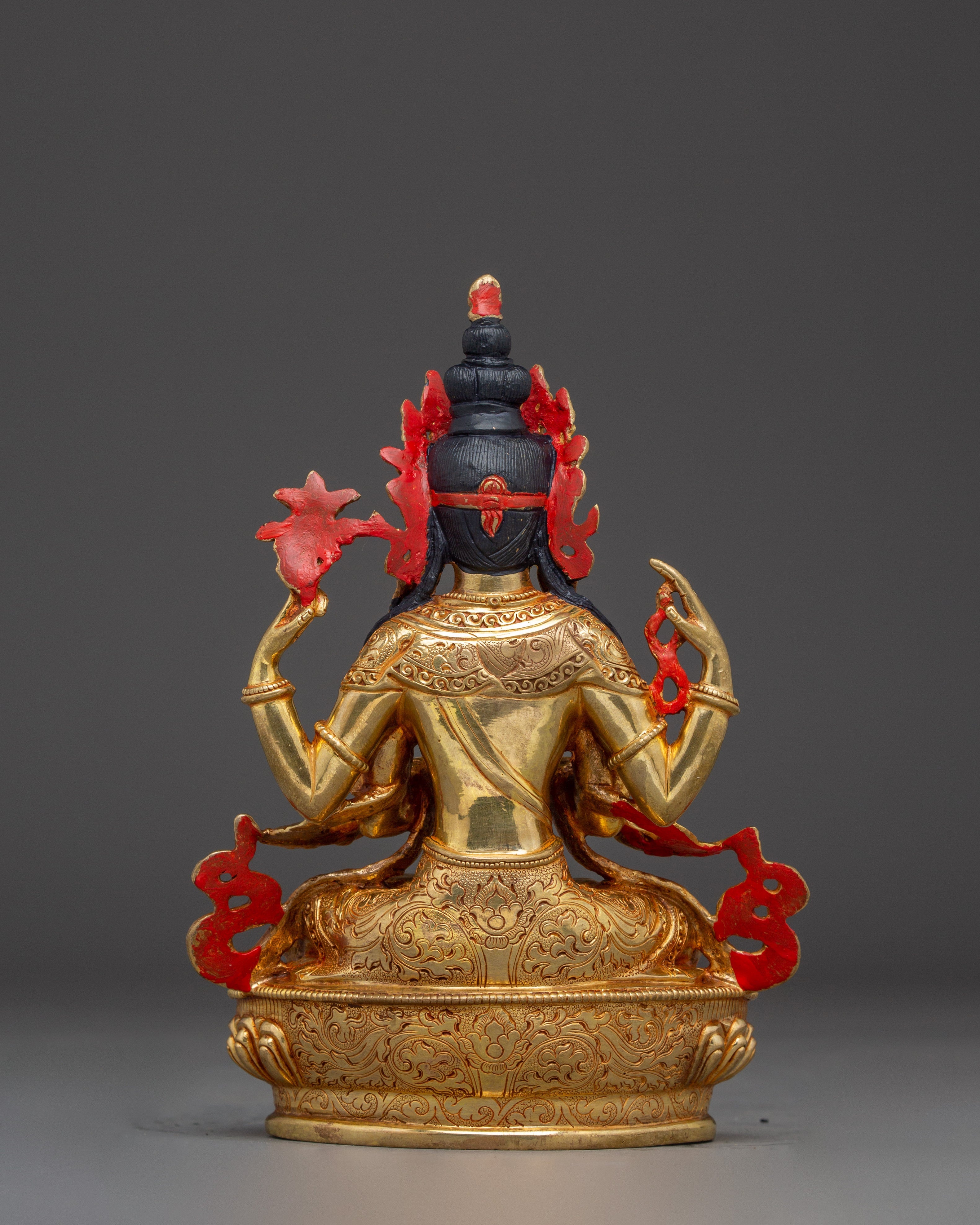 Handcrafted Avalokiteshvara Copper Statue | Deity Chenrezig Art for Meditation