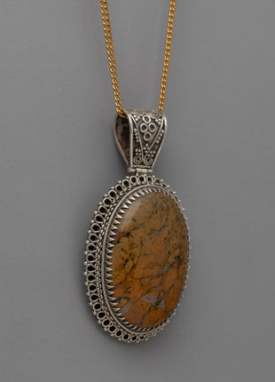 Jasper Locket Pendant | Spiritual Gemstone Necklace Amulet for Special Gifts