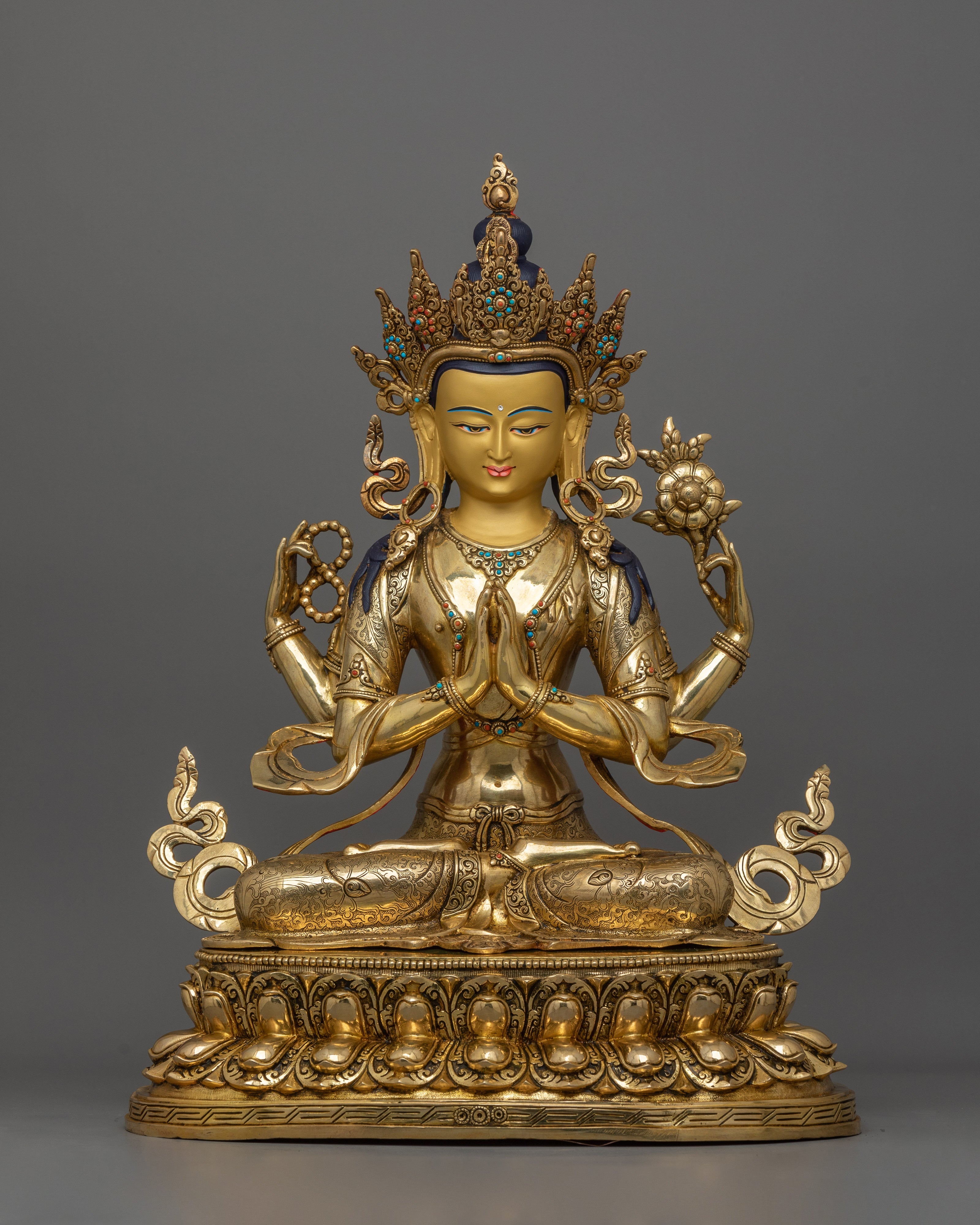 meditating-four-armed-chenrezig-statue
