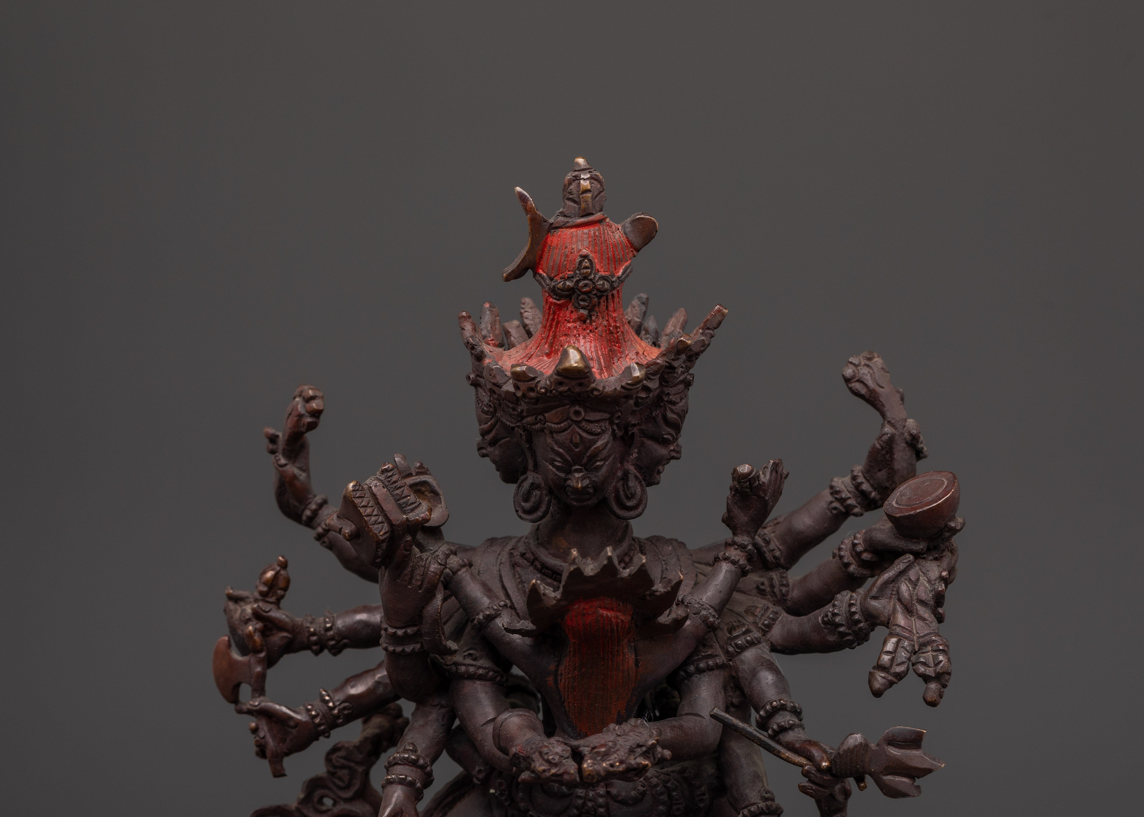 Chakrasambhara Deity Statue | Oxidized Copper Tantric Yab Yum Figurine