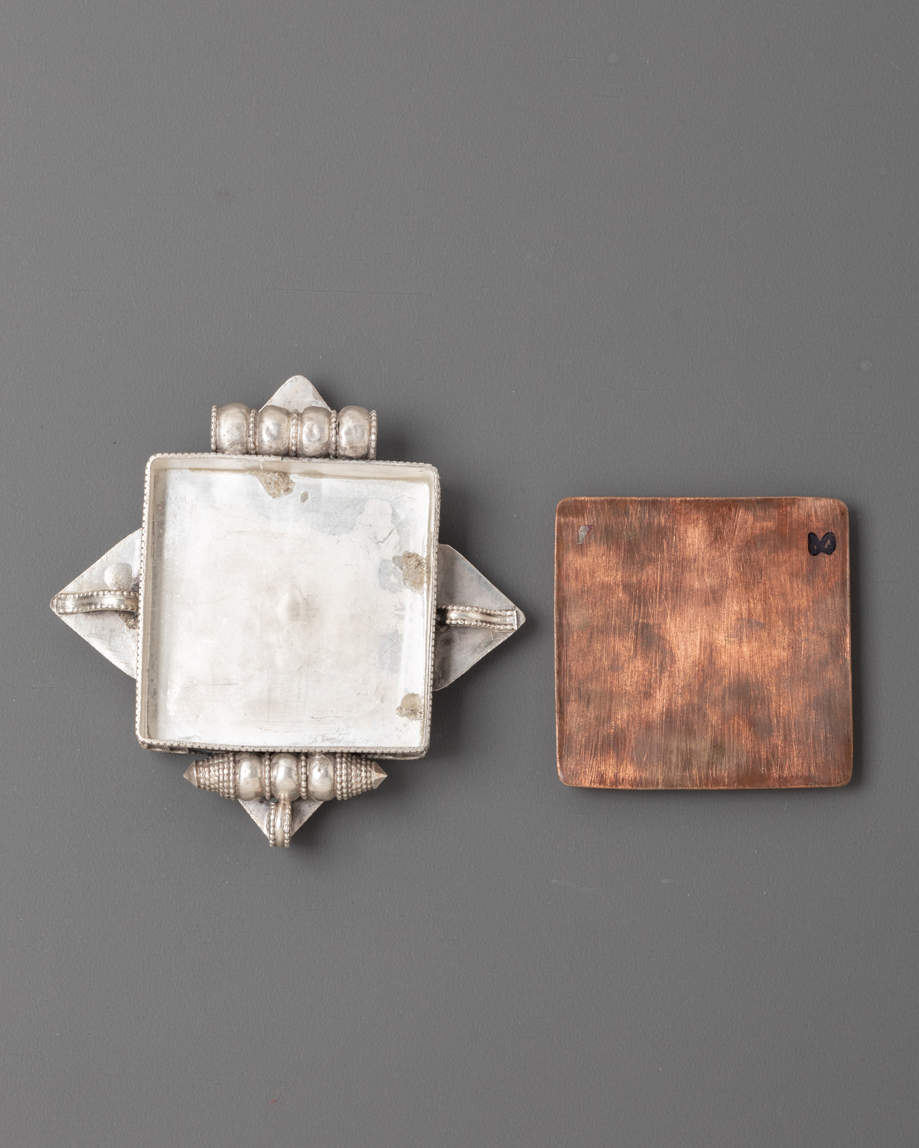 Ghau Box with Semi Precious Stones | Handcrafted Silver Ghau