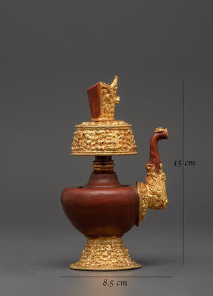 Tibetan Bhumba Ritual Set | Oxidized Copper Water Vase for Offerings
