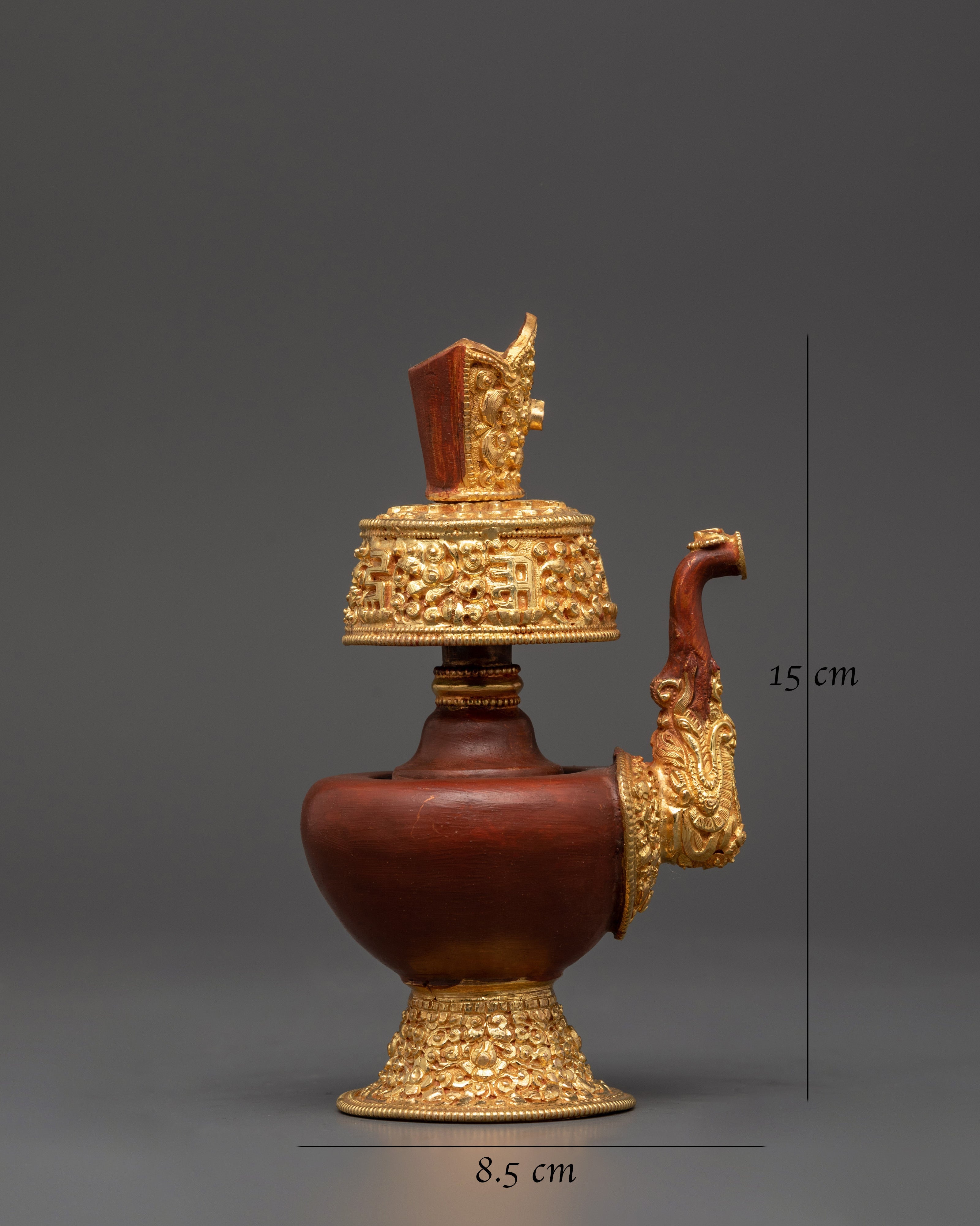 Tibetan Bhumba Ritual Set | Oxidized Copper Water Vase for Offerings