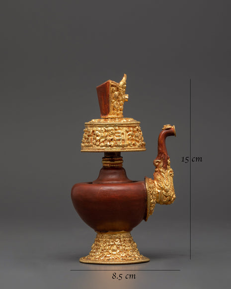 Tibetan Bhumba Ritual Set | Oxidized Copper Water Vase for Offerings