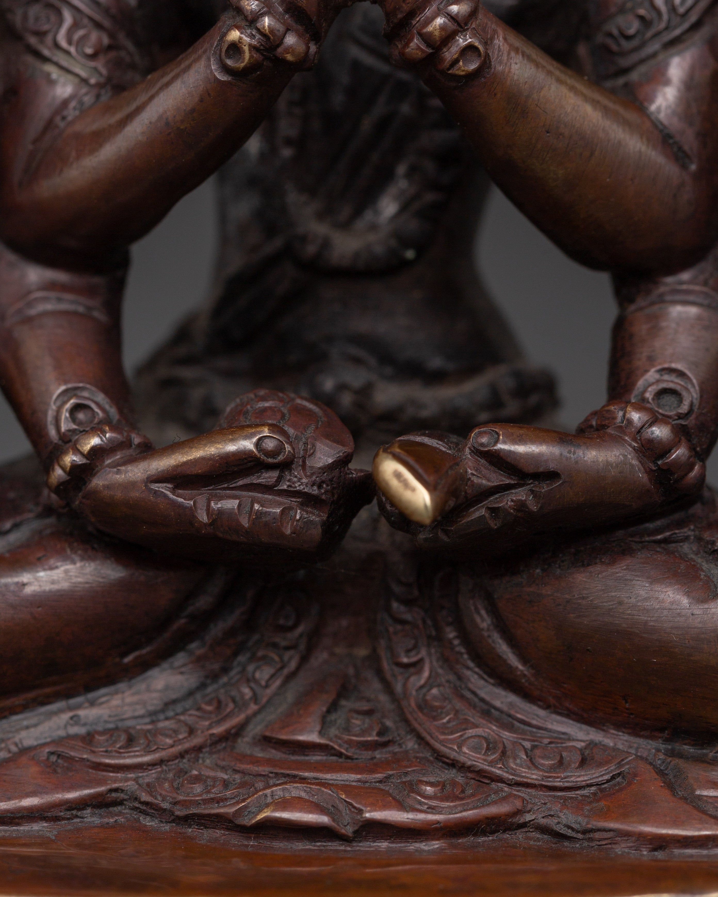Cundi Bodhisattva Sculpture | Oxidized Copper Statue for Meditation & Altar