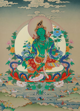 Jetsun Drolma (Green Tara) Thangka Print