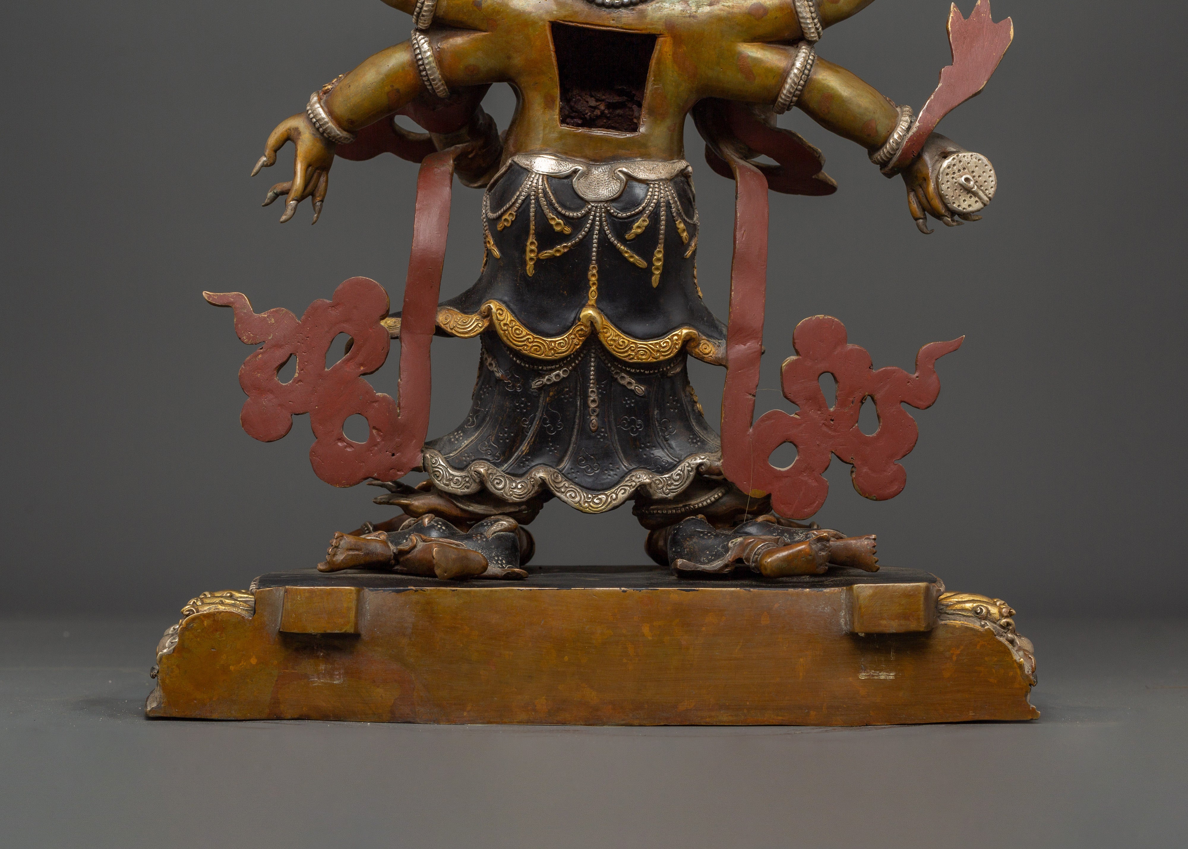 White Mahakala Wrathful Form – Tibetan Protector Deity Statue