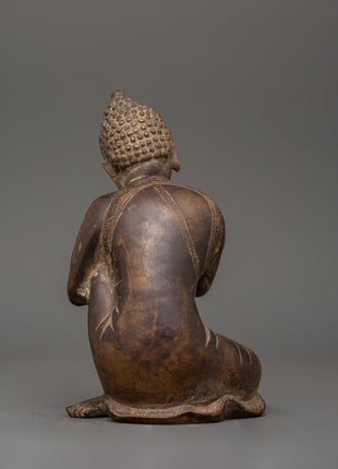 Buddha Bronze Iron Statue | Handcrafted Sitting Buddha Artwork