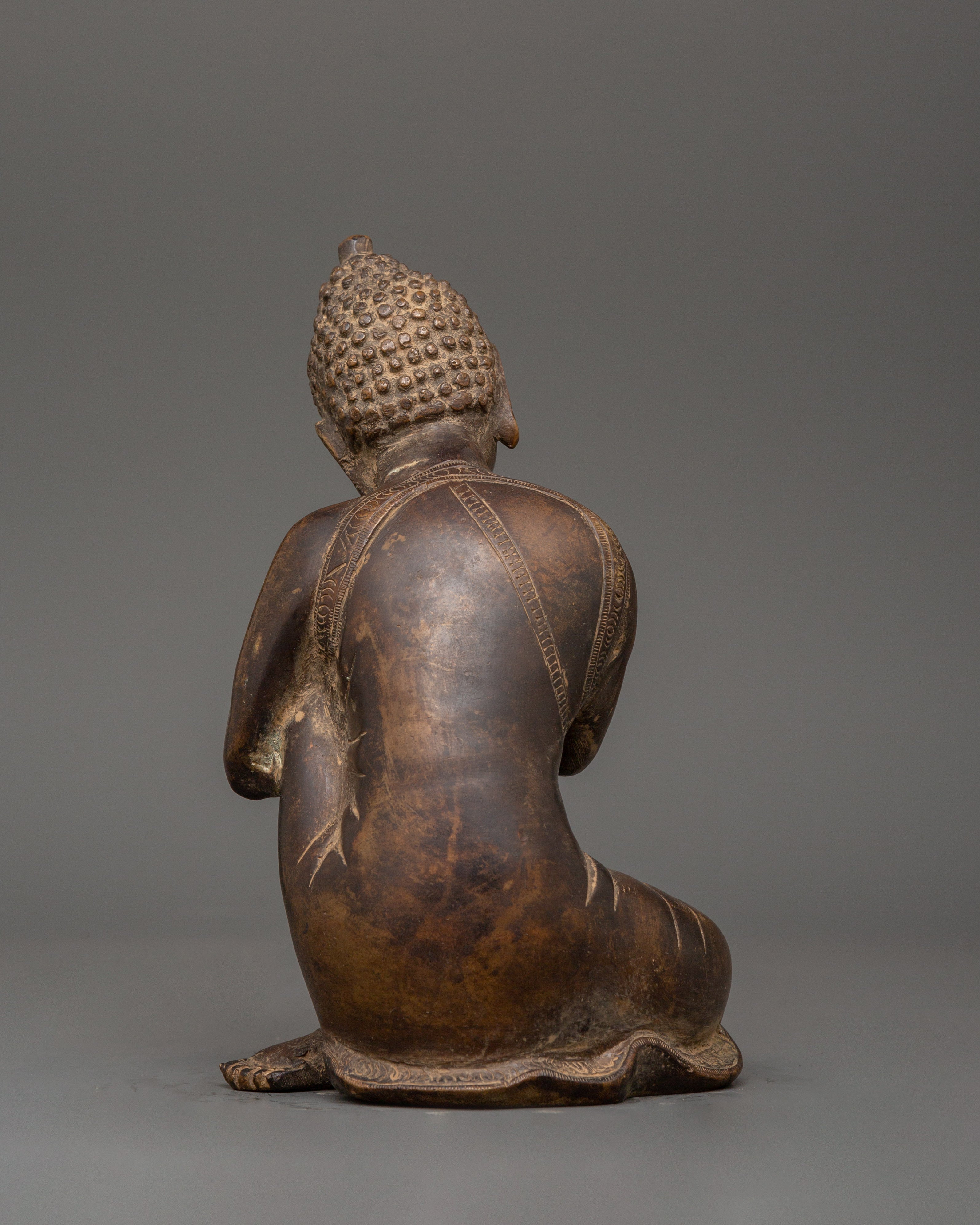 Buddha Bronze Iron Statue | Handcrafted Sitting Buddha Artwork