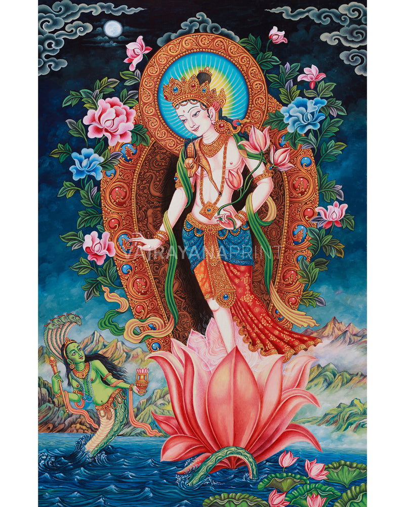 Standing Chenrezig Thangka Print