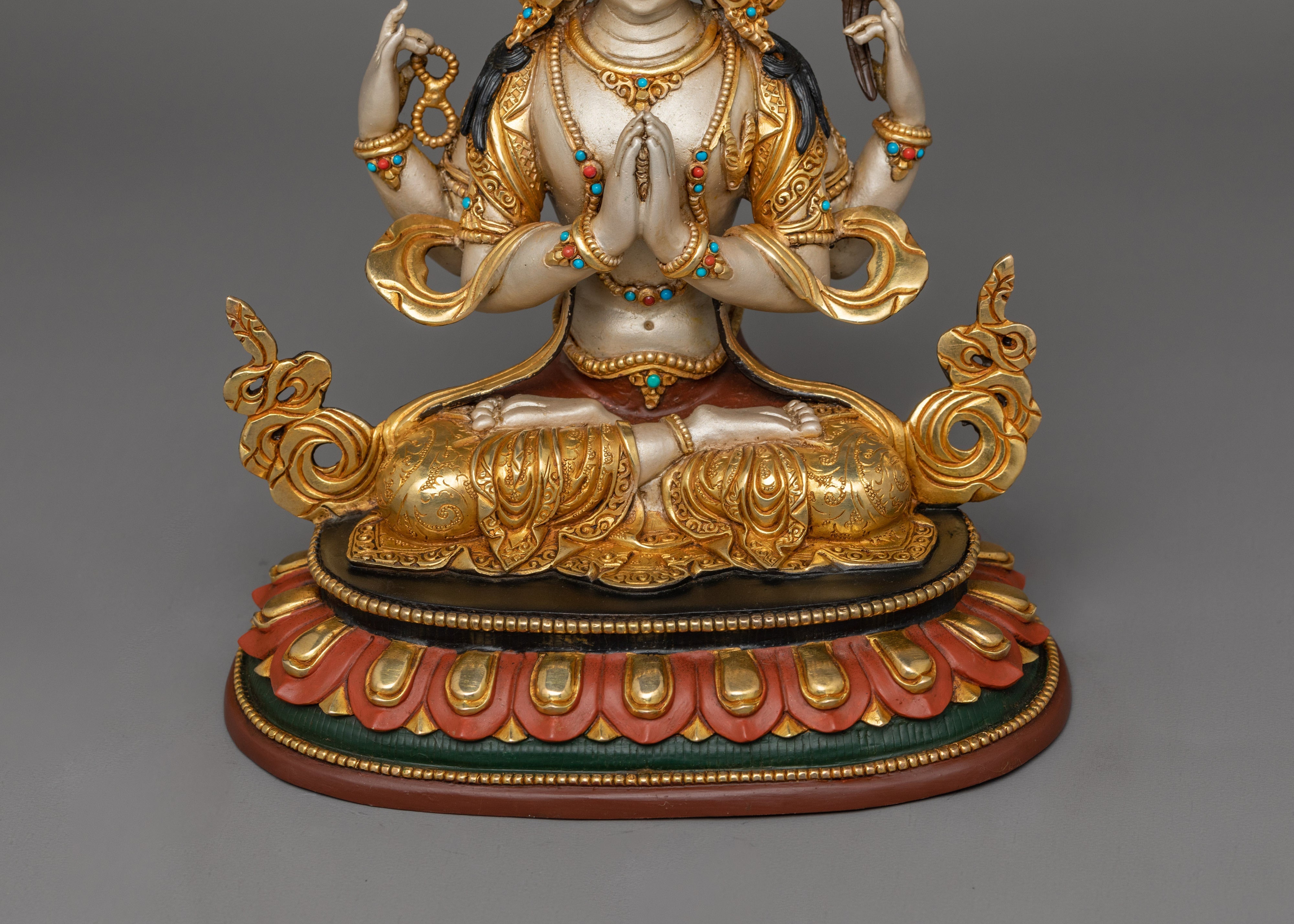 Himalayan Meditating Chenrezig Sculpture | A Path to Seek Infinite Compassion