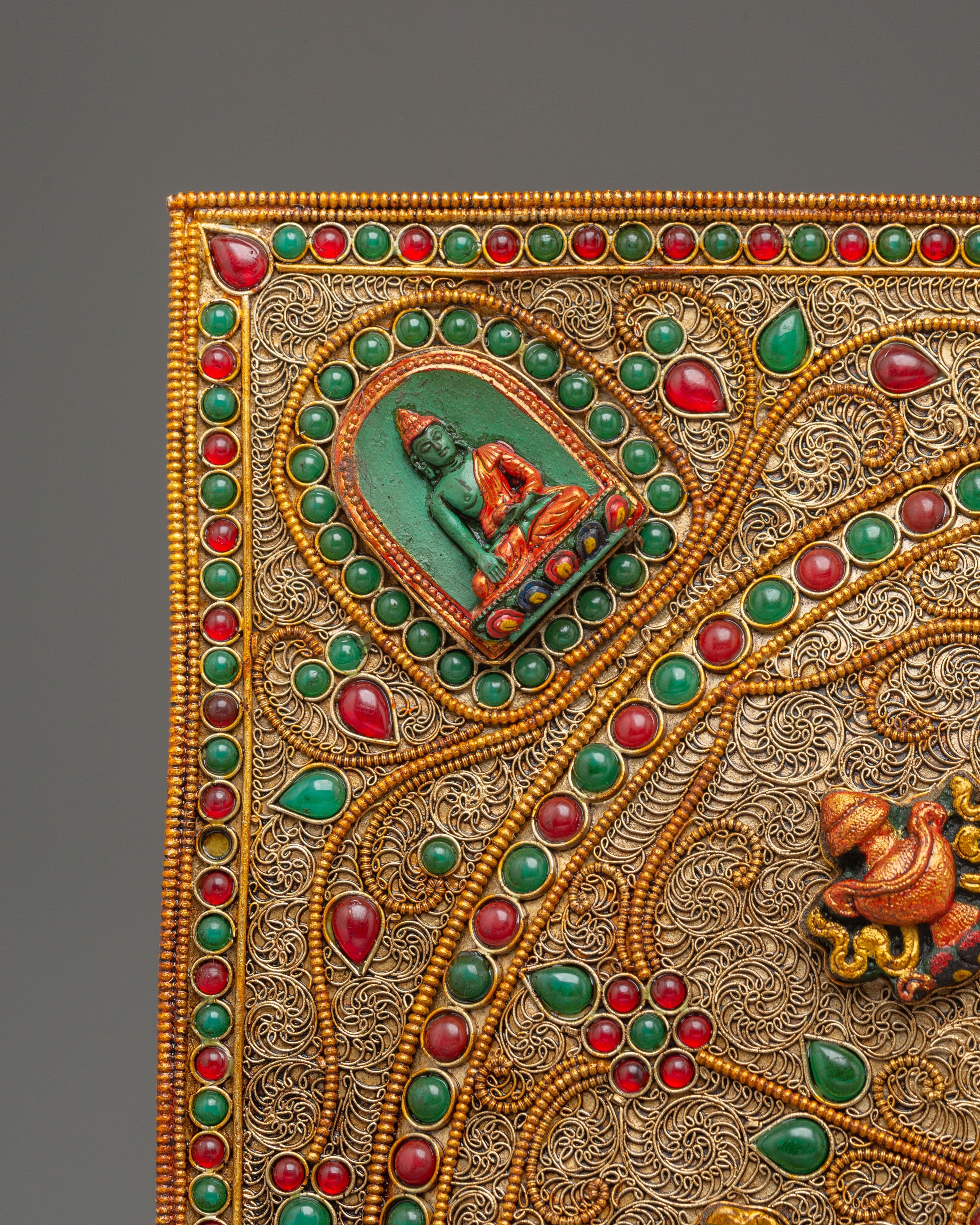 Sacred Tibetan Wall Hanging with Buddhist Deities | Symbol of Protection
