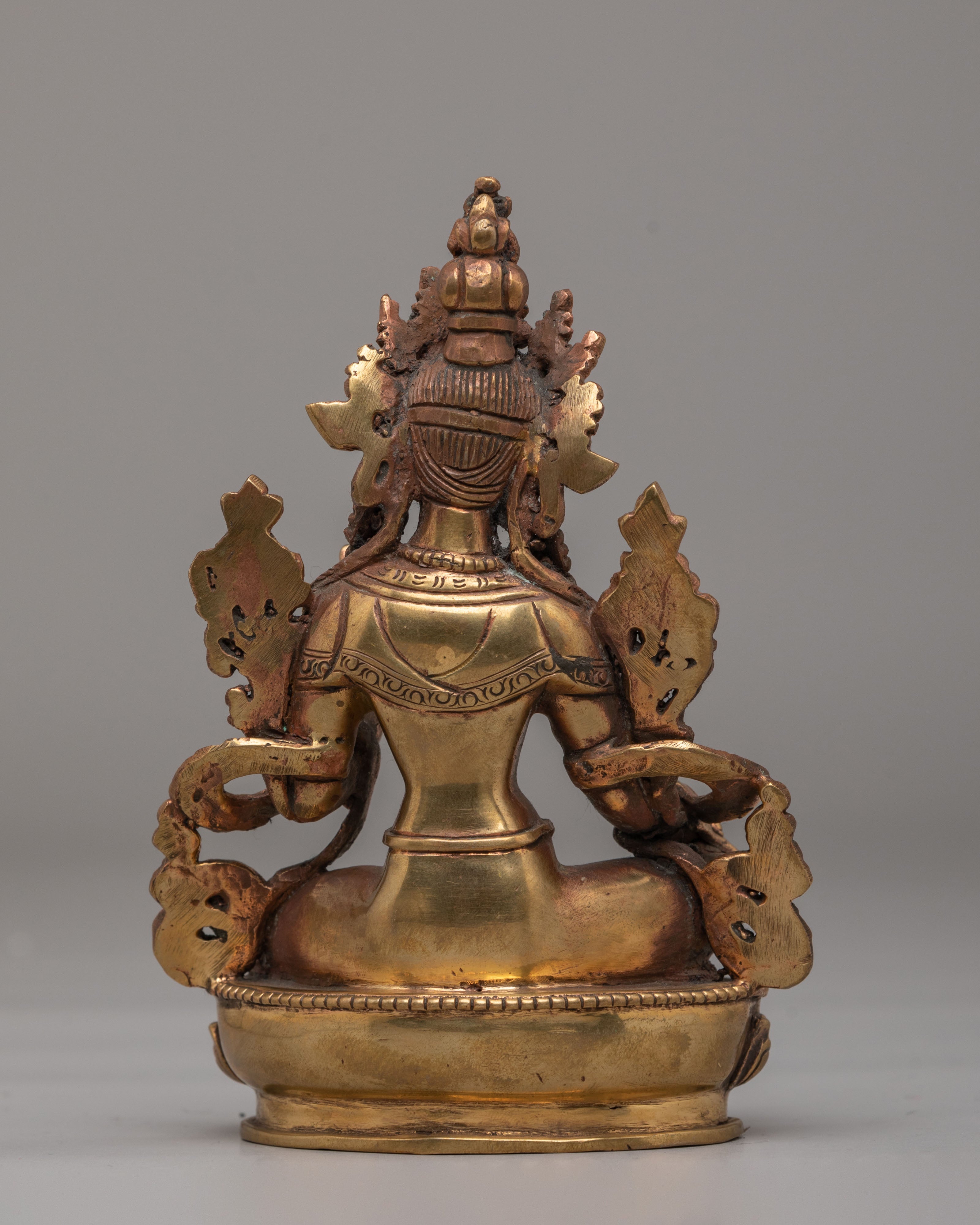 Tibetan Green Tara Deity Statue | Buddhist Altar Decor