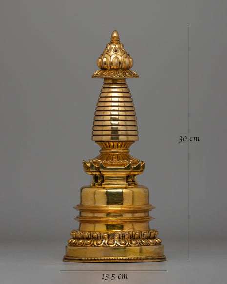 Traditional Tibetan Kadampa Chaitya Stupa | Spiritual Decor for Meditation Altar