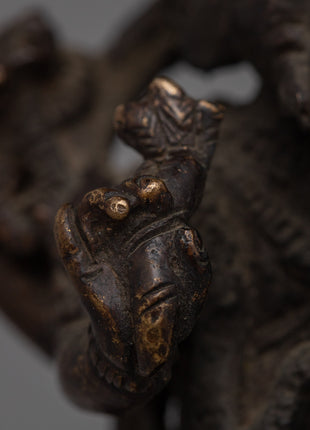 Nritya Ganapati Hindu deity statue | Dancing Ganesha Statue in Oxidized Copper