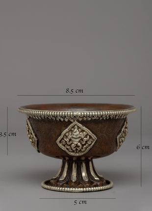 Seven Tibetan Offering Bowls | Beautiful Motifs for Rituals & Ceremonies