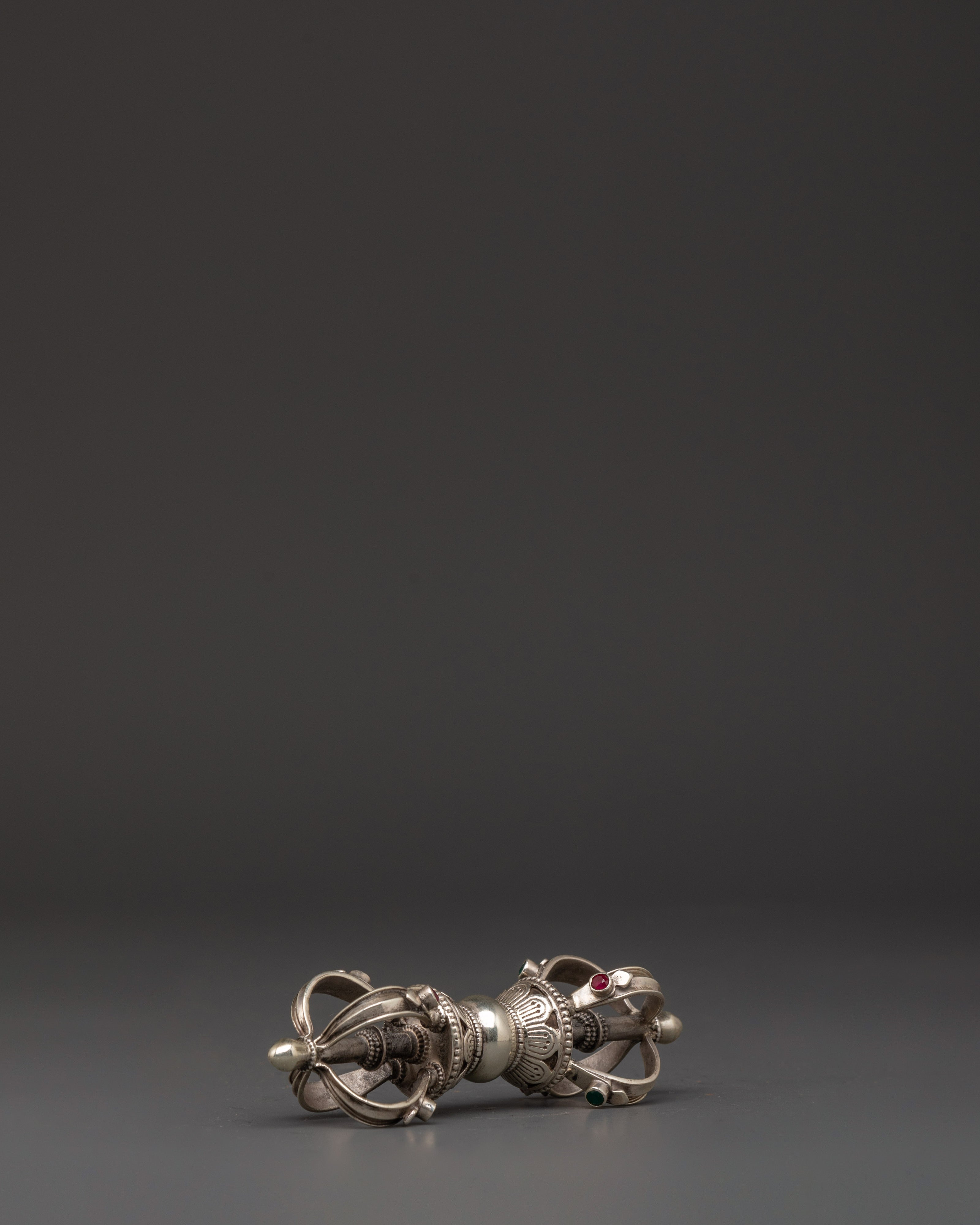 Silver-Plated Tibetan Bell and Vajra Set | Buddhist Healing Practices Item