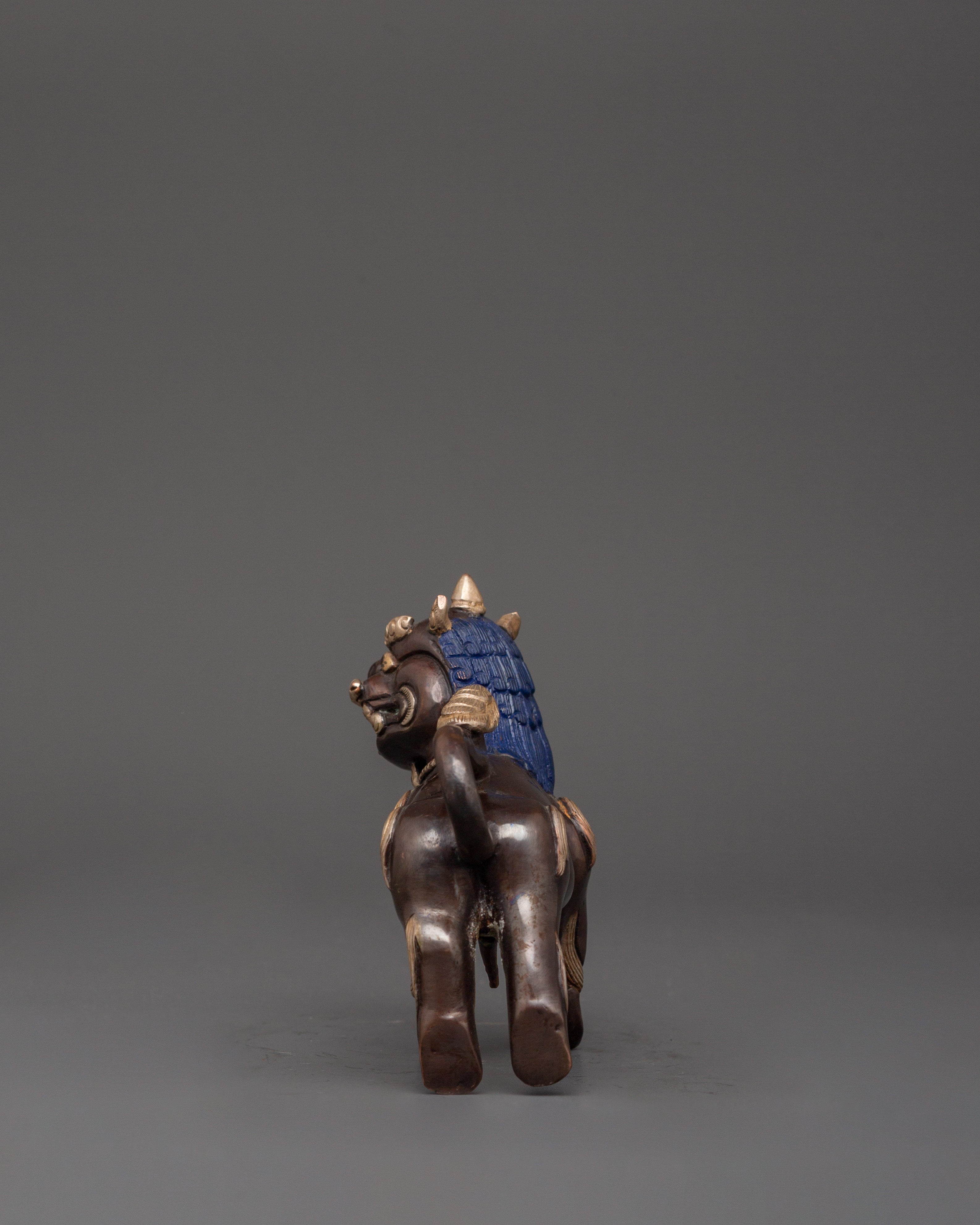 Tibetan Snow Lion Statue Set | Handcrafted Buddhist Guardian Figures