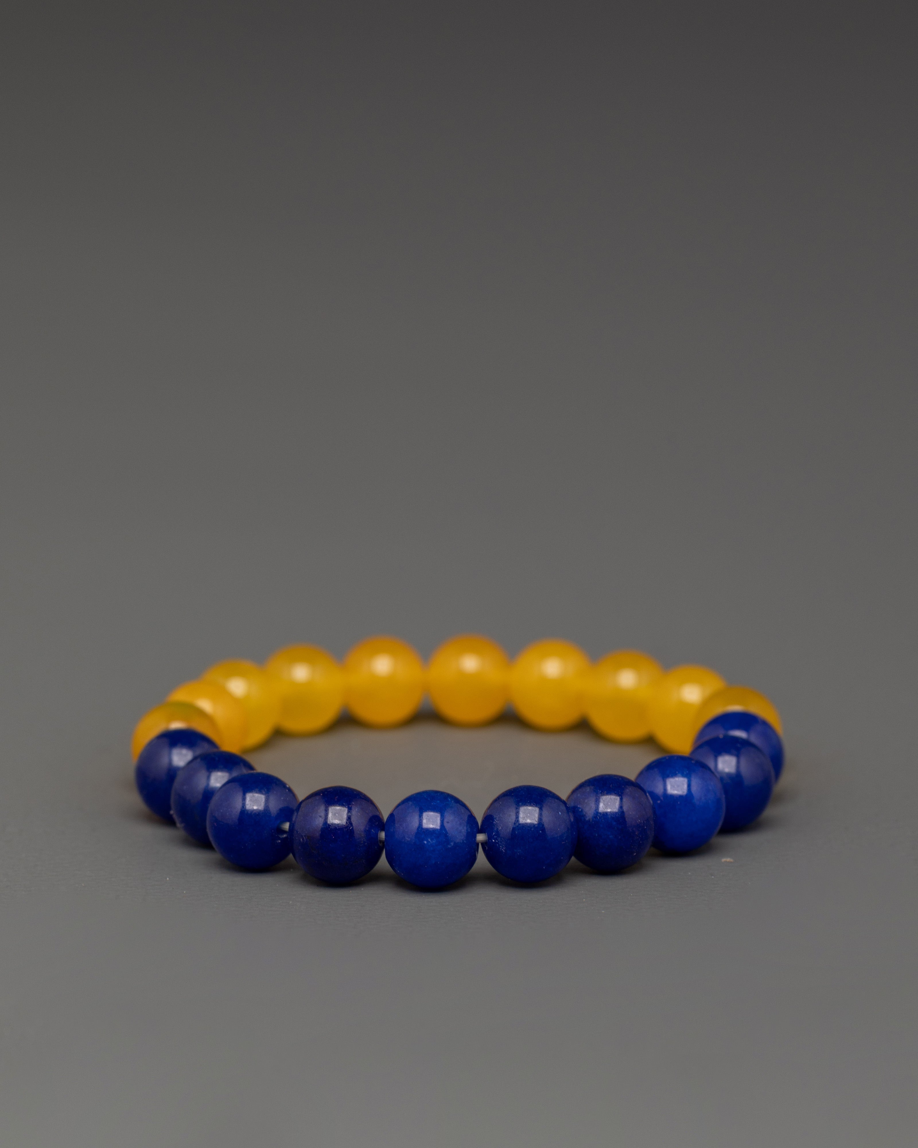 Yellow and Blue Bead Bracelet | Beaded Gift for Women and Men