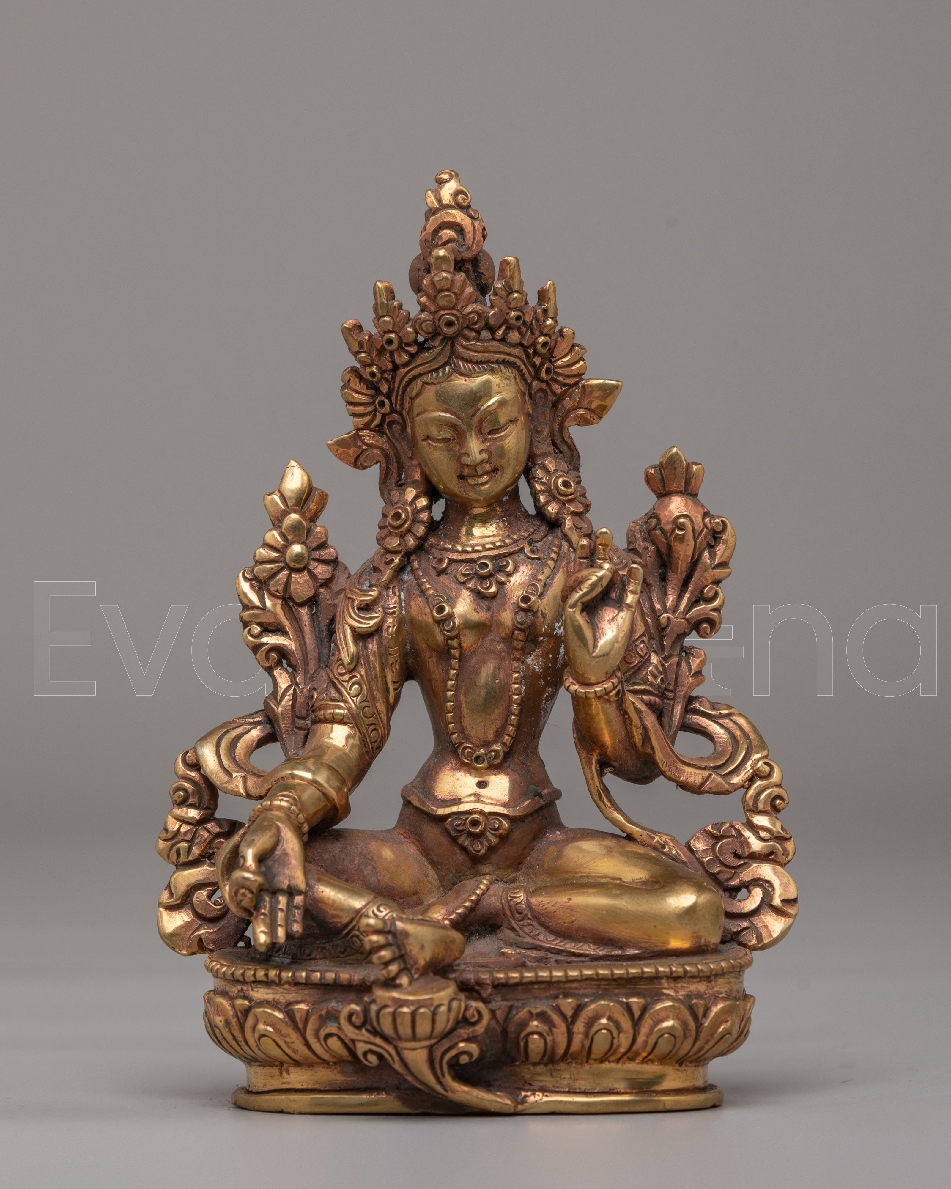 Tibetan Green Tara Deity Statue | Buddhist Altar Decor