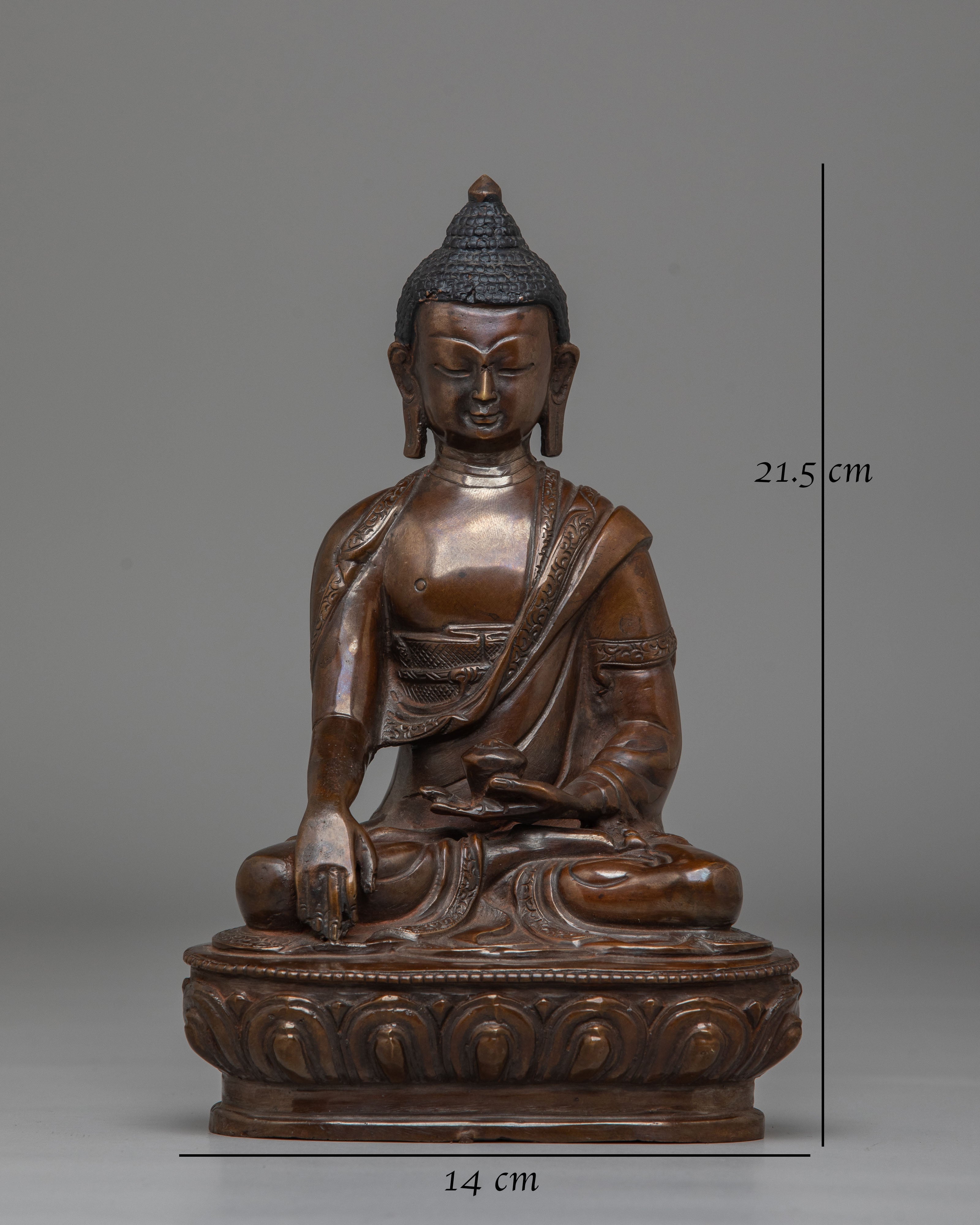 Handcrafted Oxidized Statue of Shakyamuni Buddha | Peaceful Buddha Figurine
