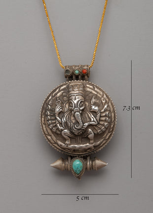 Silver Ganesh Ghau Box Locket | Symbol of Prosperity and Spiritual Strength