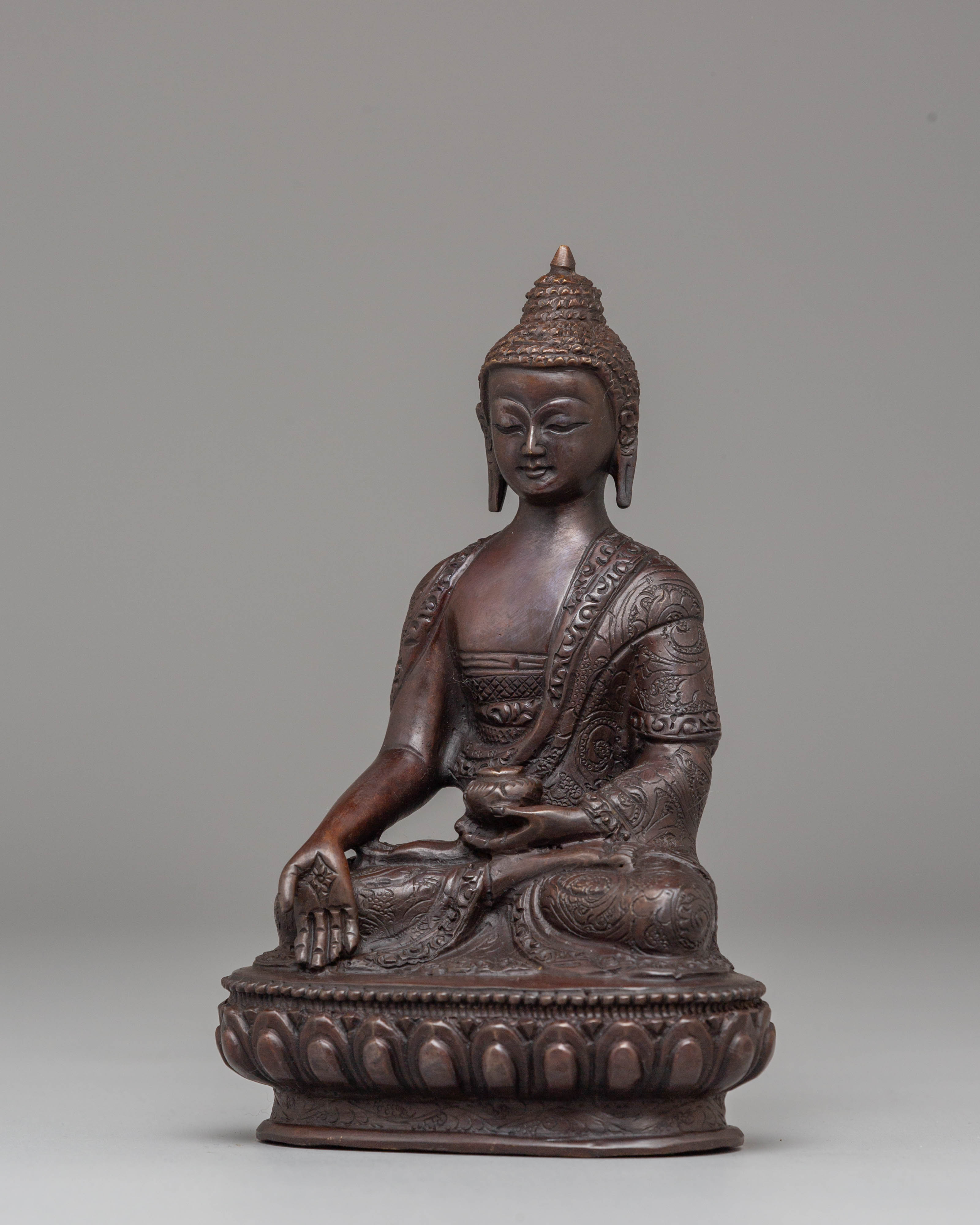Oxidized Handcrafted Ratnasambhava Statue | Peaceful Jewel-Born Buddha