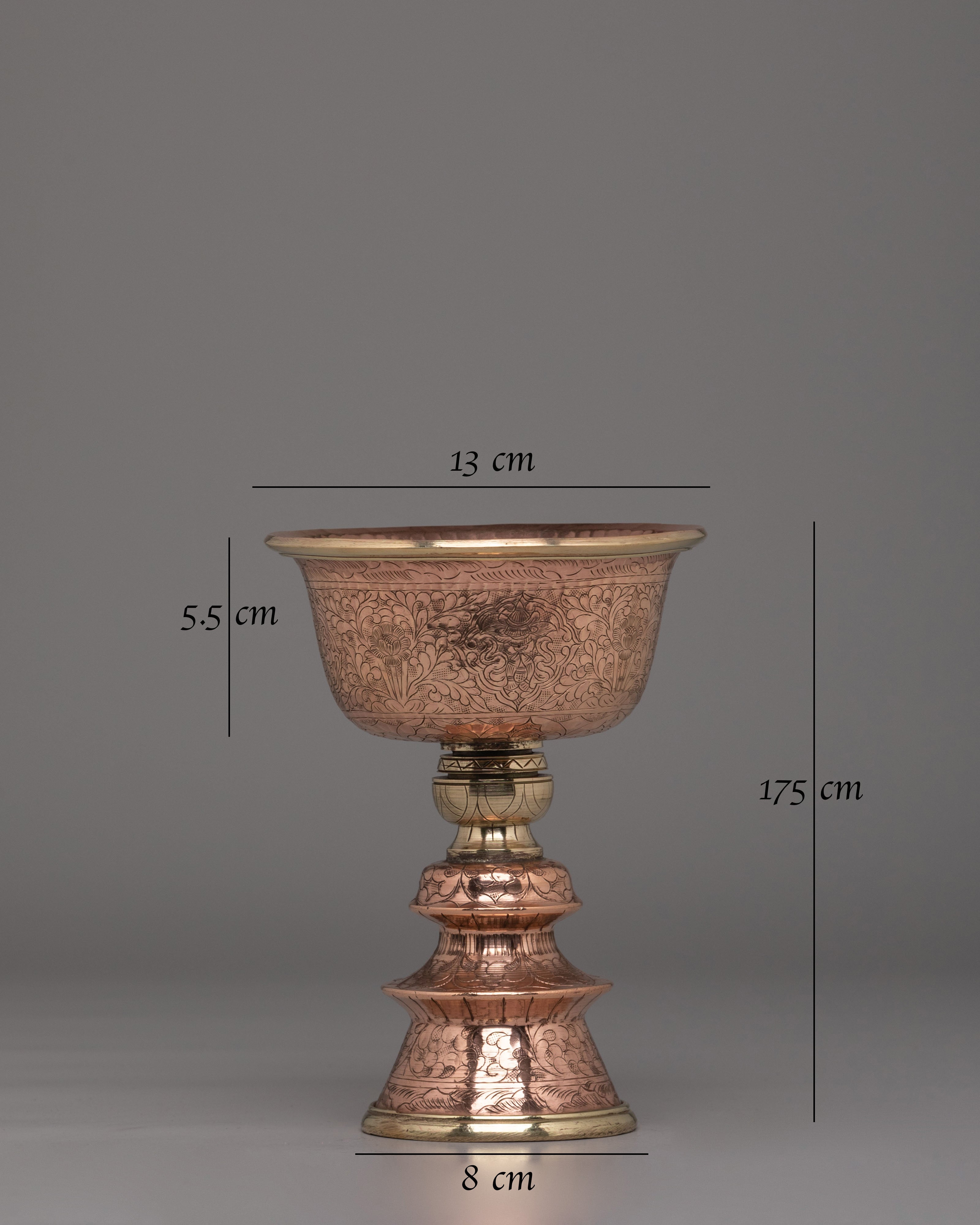 Sacred Butter Lamp Set for Meditation | Handcrafted Copper and Brass Ritual Lamps