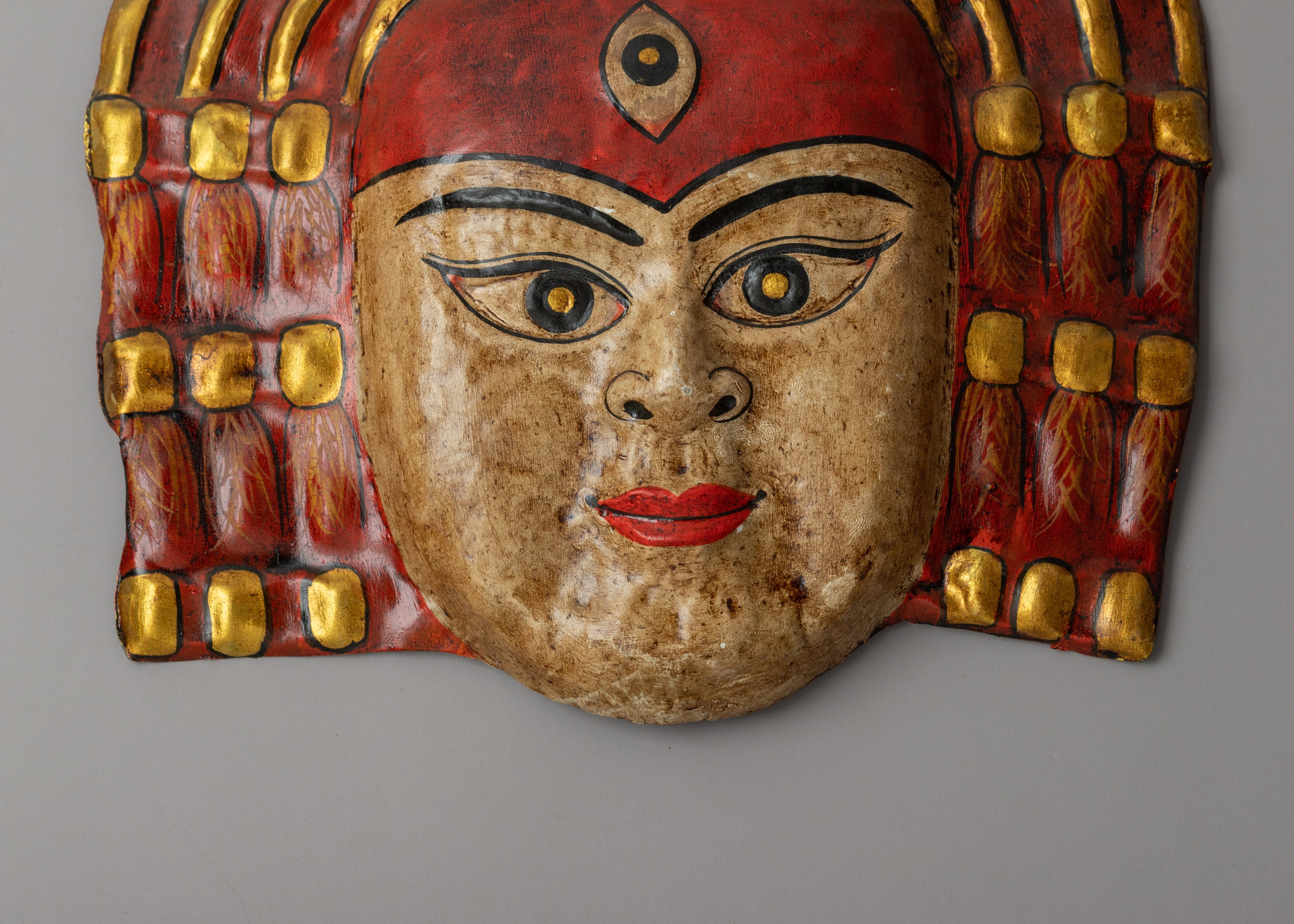 Handcrafted Kumari Face Mask | Symbol of Divine Power & Purity