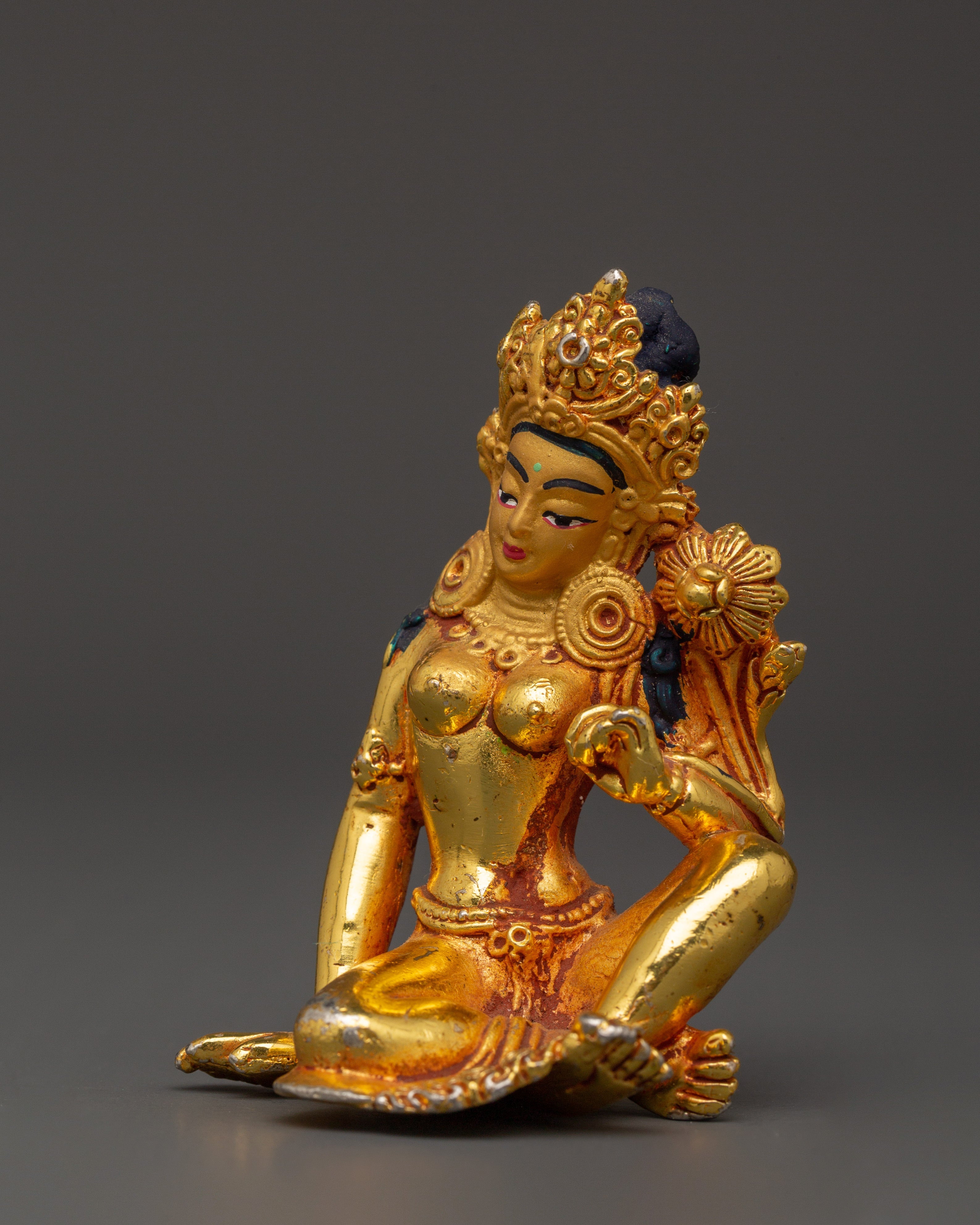 Gold Plated Parvati Statue | Goddess for Altar
