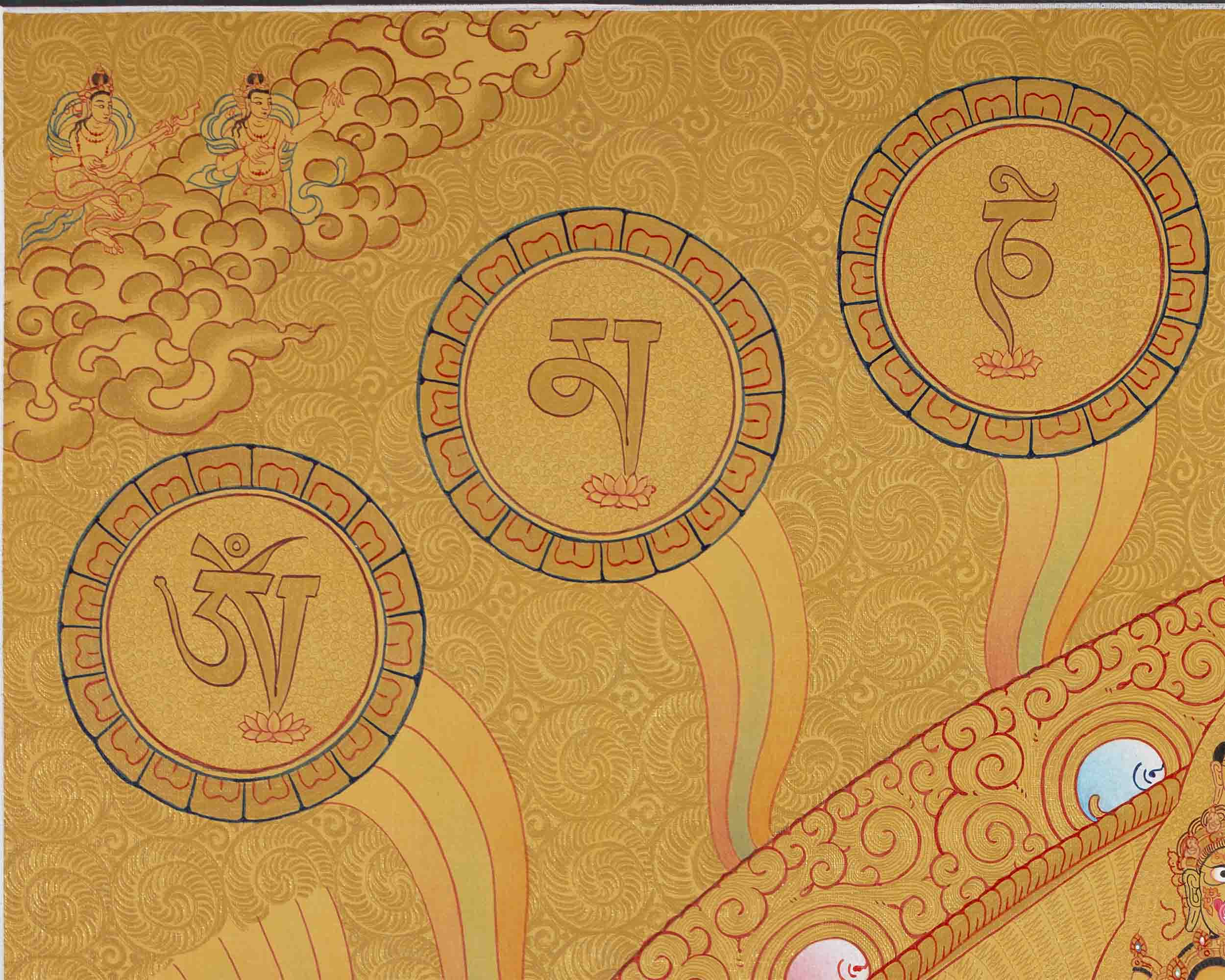 Full Gold 1000 Armed Lokeshvara Thanka | Compassion Yoga Wall Decor