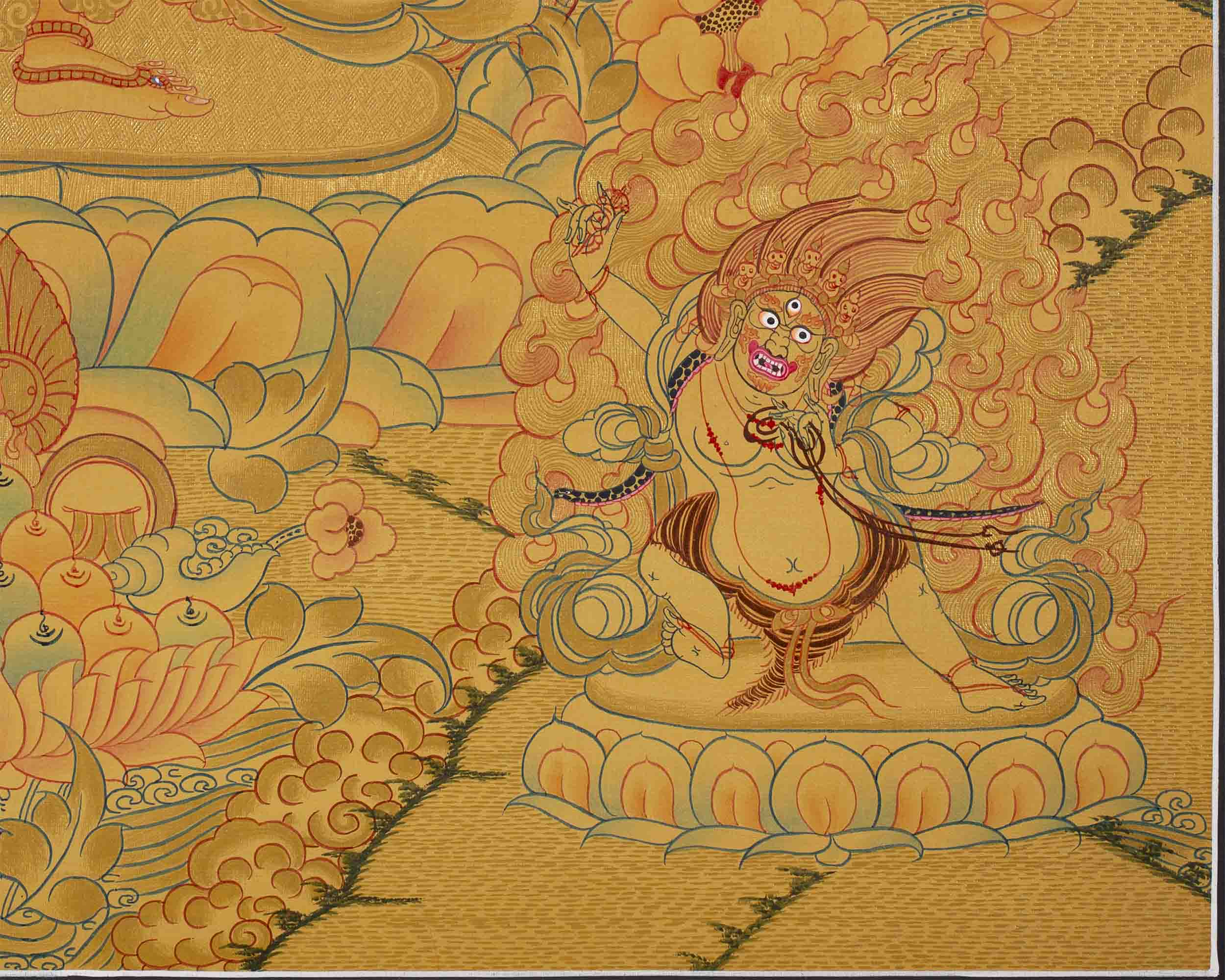 Full Gold 1000 Armed Lokeshvara Thanka | Compassion Yoga Wall Decor