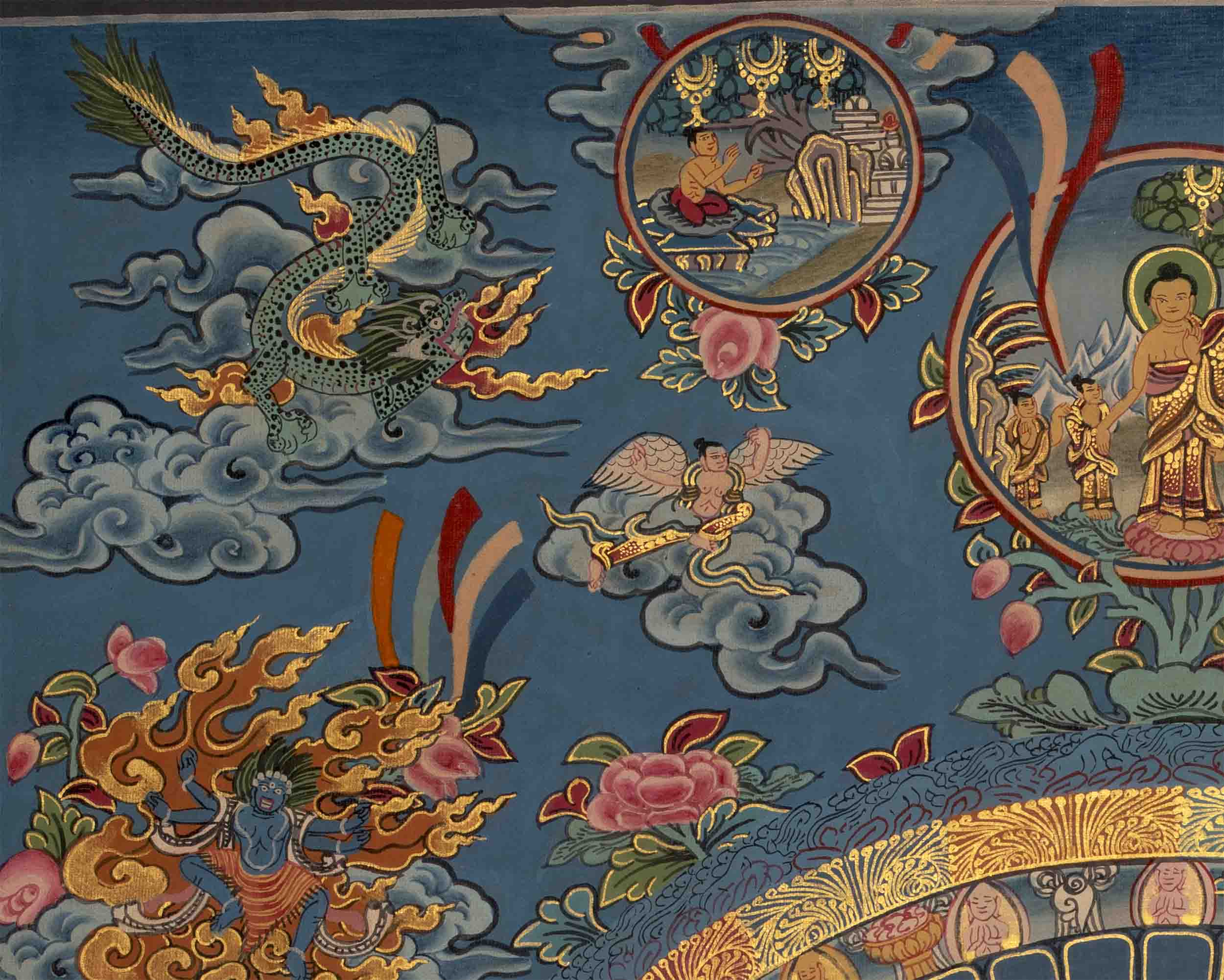 Blue Medicine Buddha Mandala Thangka Painting | The Buddha of Healing
