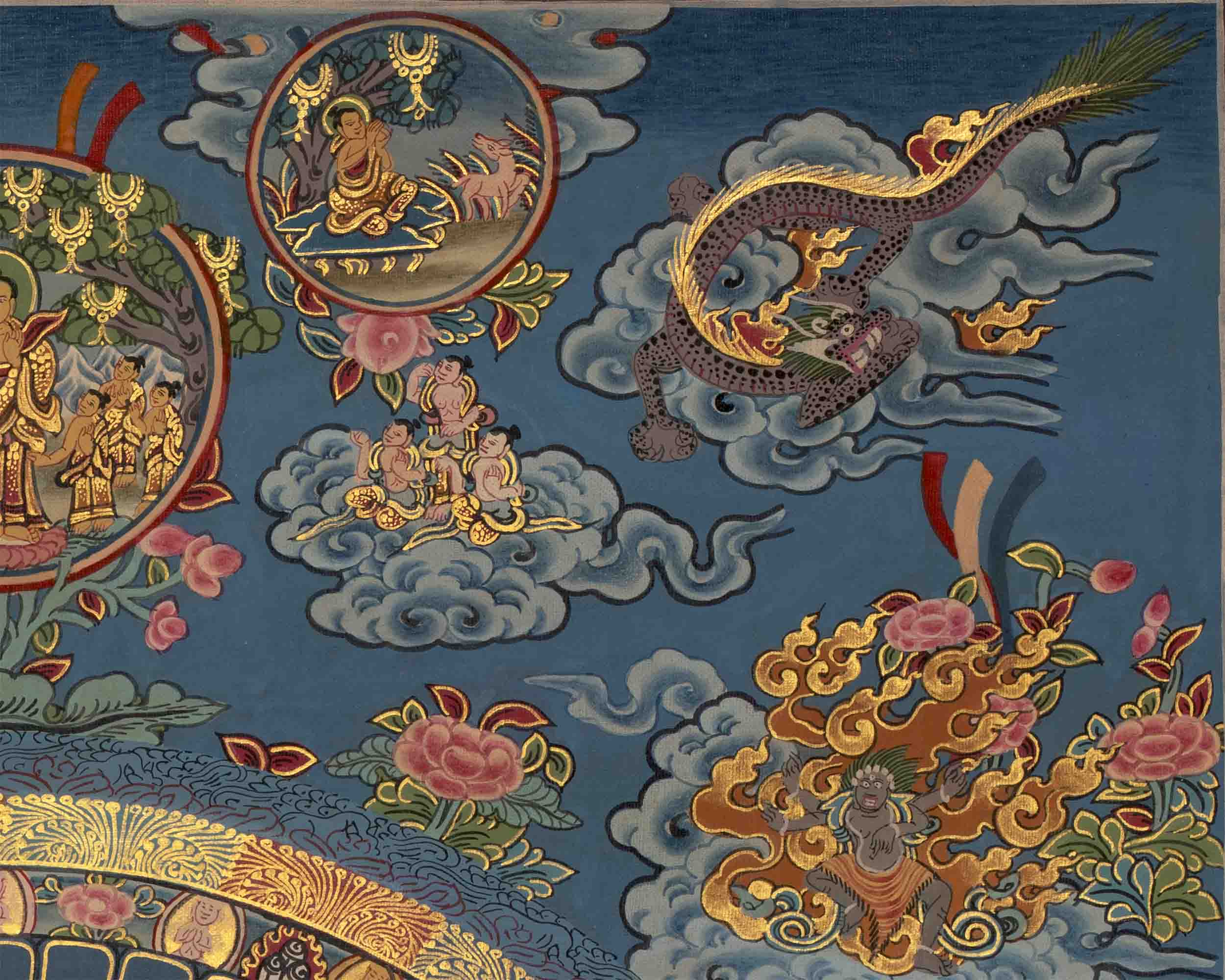 Blue Medicine Buddha Mandala Thangka Painting | The Buddha of Healing