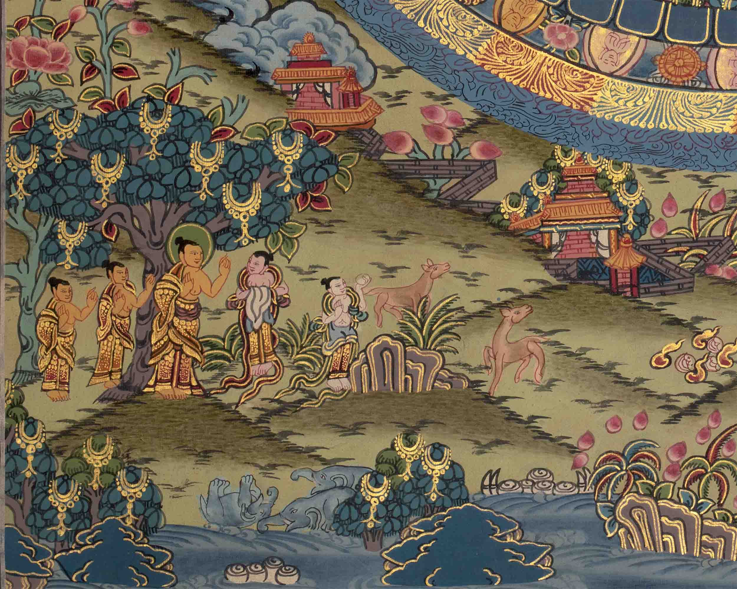 Blue Medicine Buddha Mandala Thangka Painting | The Buddha of Healing