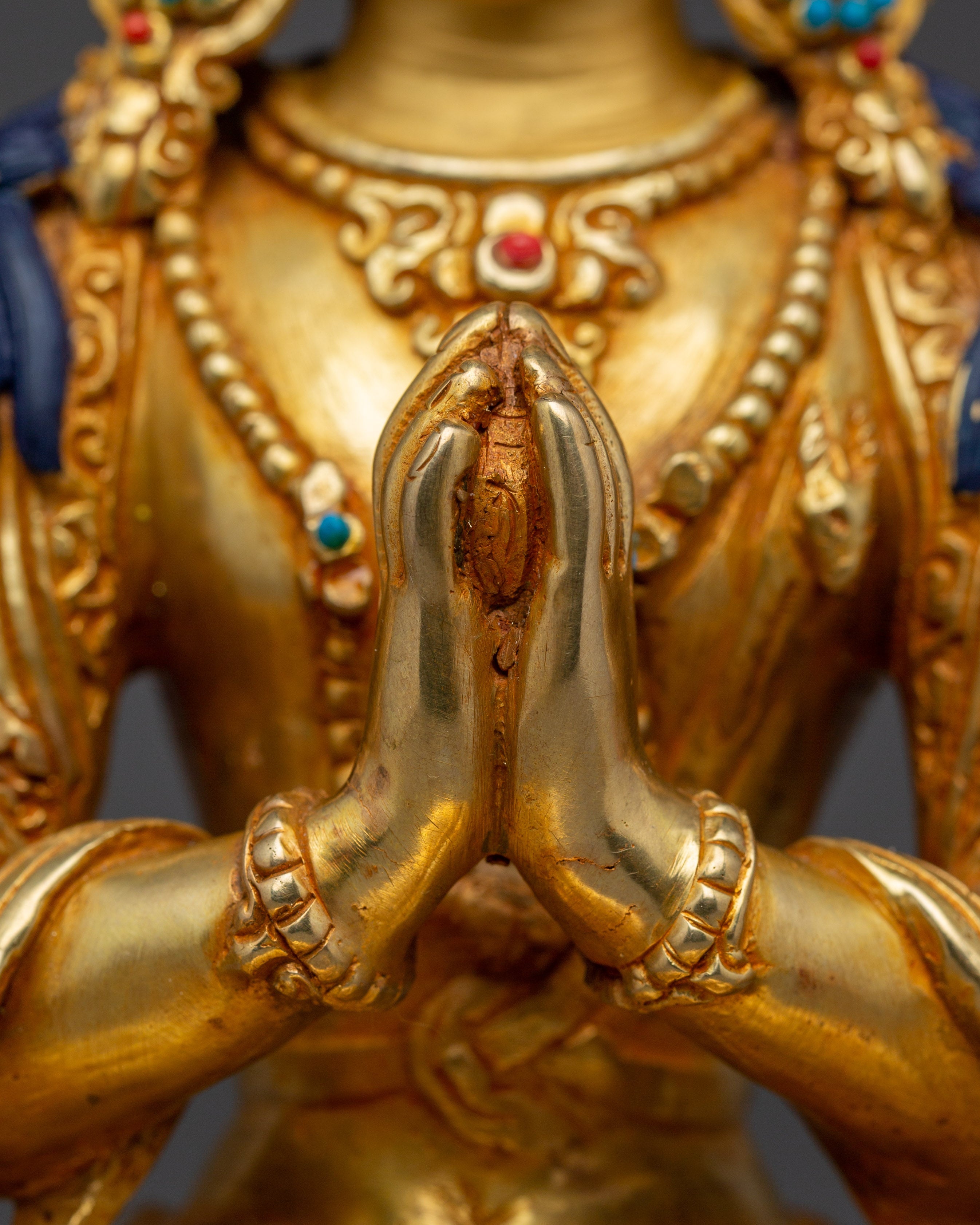Handcrafted Avalokiteshvara Copper Statue | Deity Chenrezig Art for Meditation