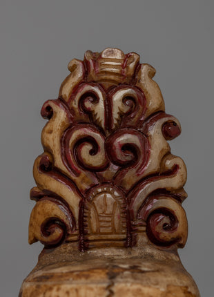 Buffalo Bone Skull Head | Hand-Carved Buddhist Decor