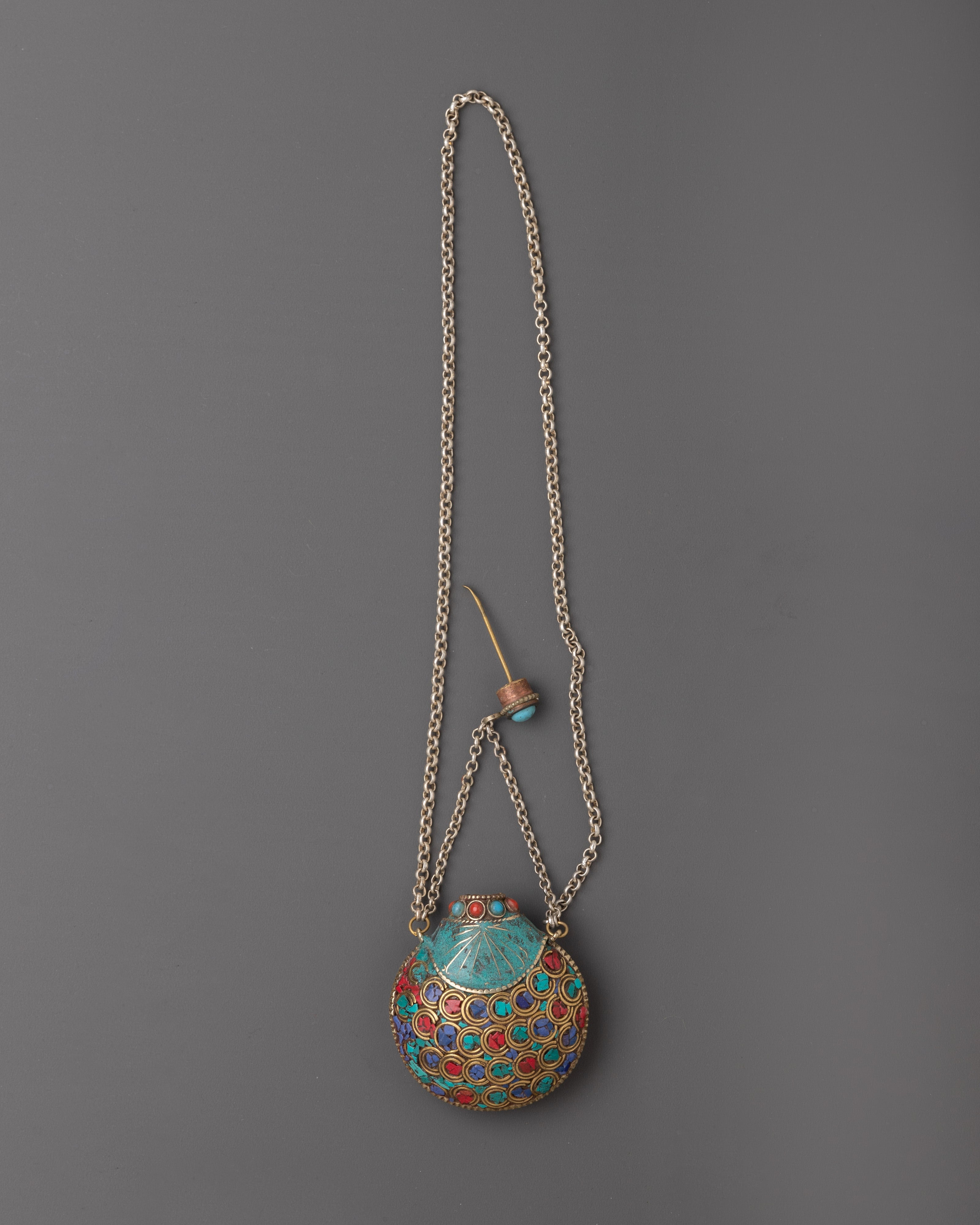 Scared Tibetan Snuff Bottle Necklace | Unique Spiritual Pendant