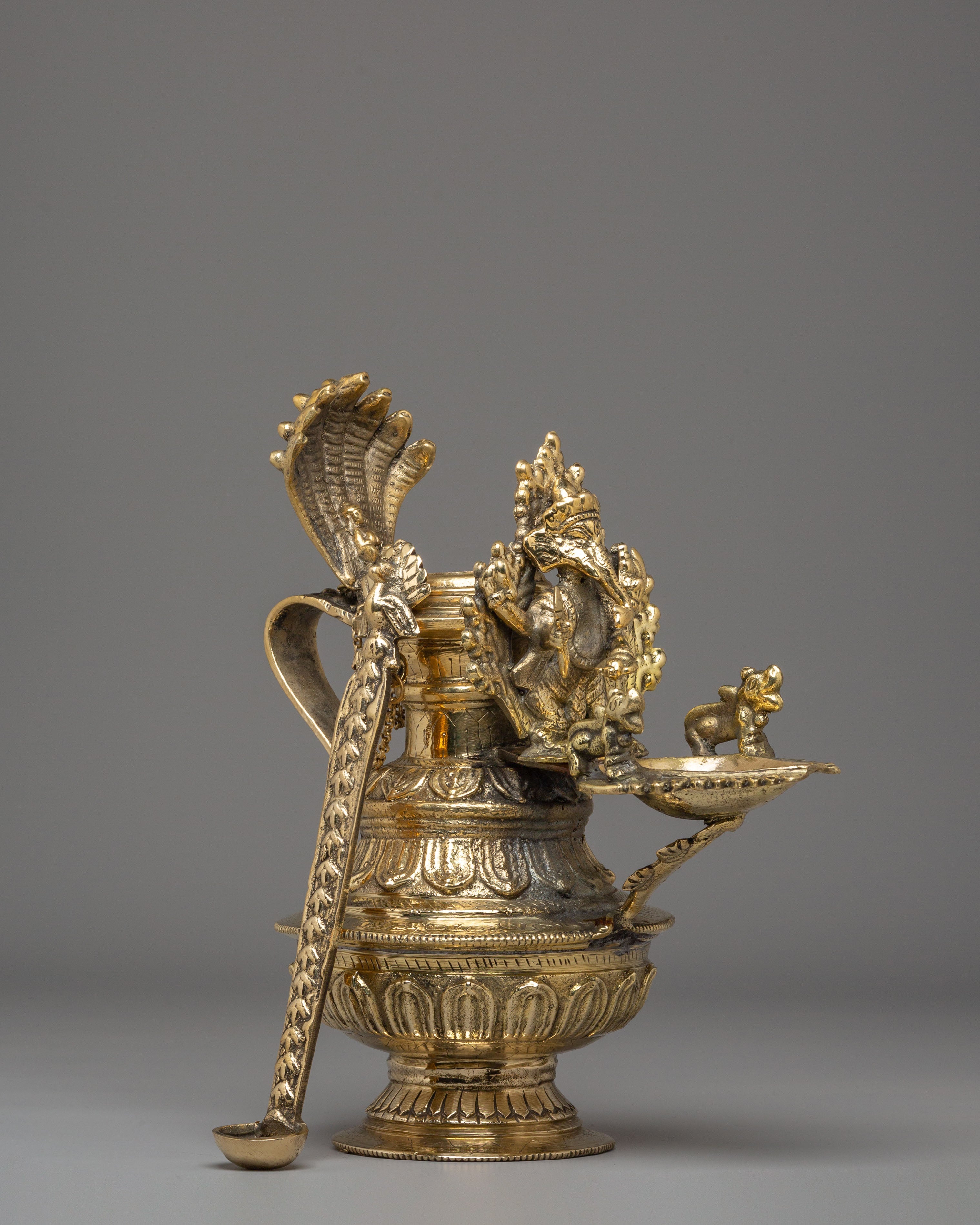 Traditional Nepali Sukunda | Handcrafted Brass Ganesh Lamp