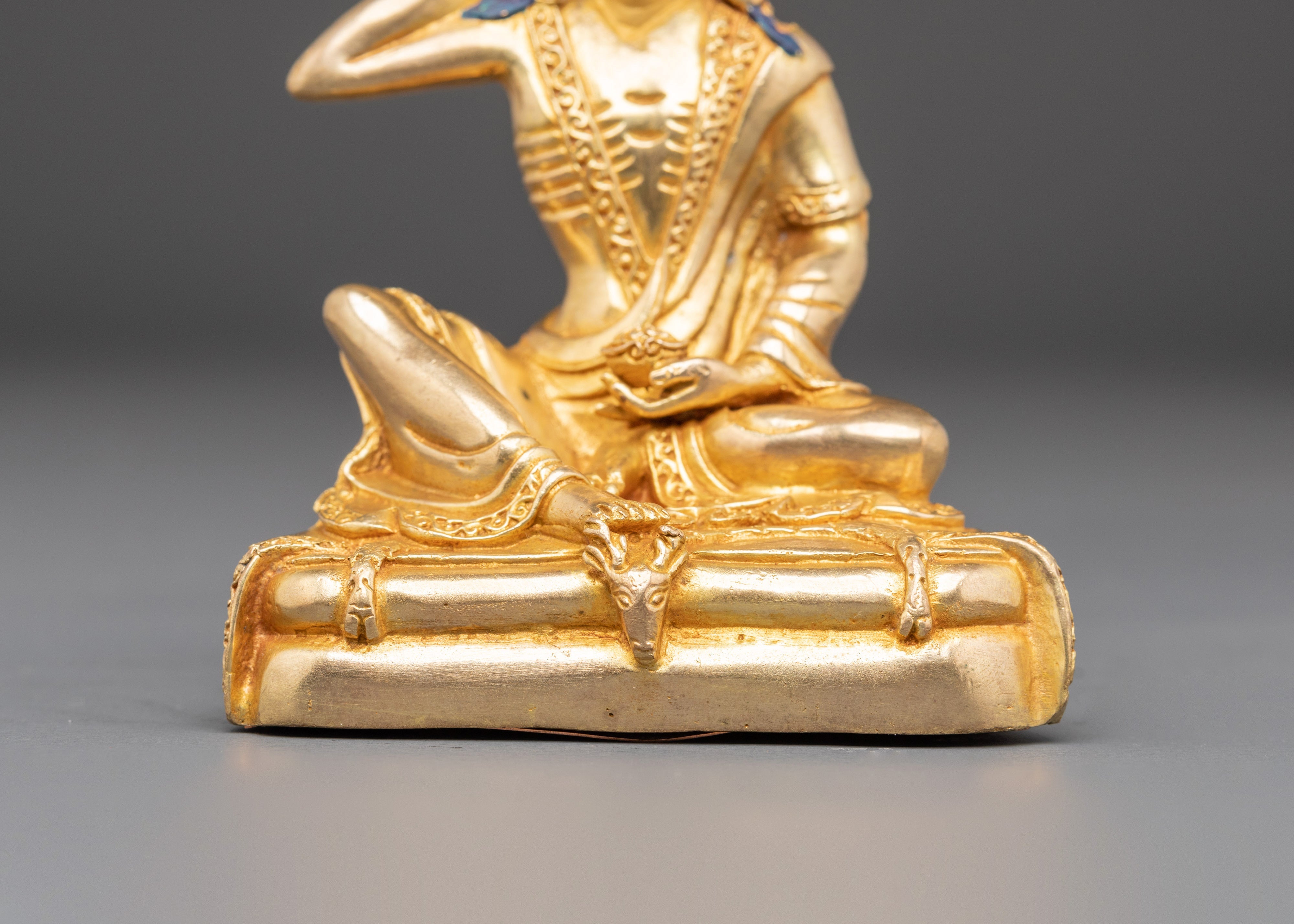 Tibetan Milarepa Figurine | Copper Statue of Great Yogi